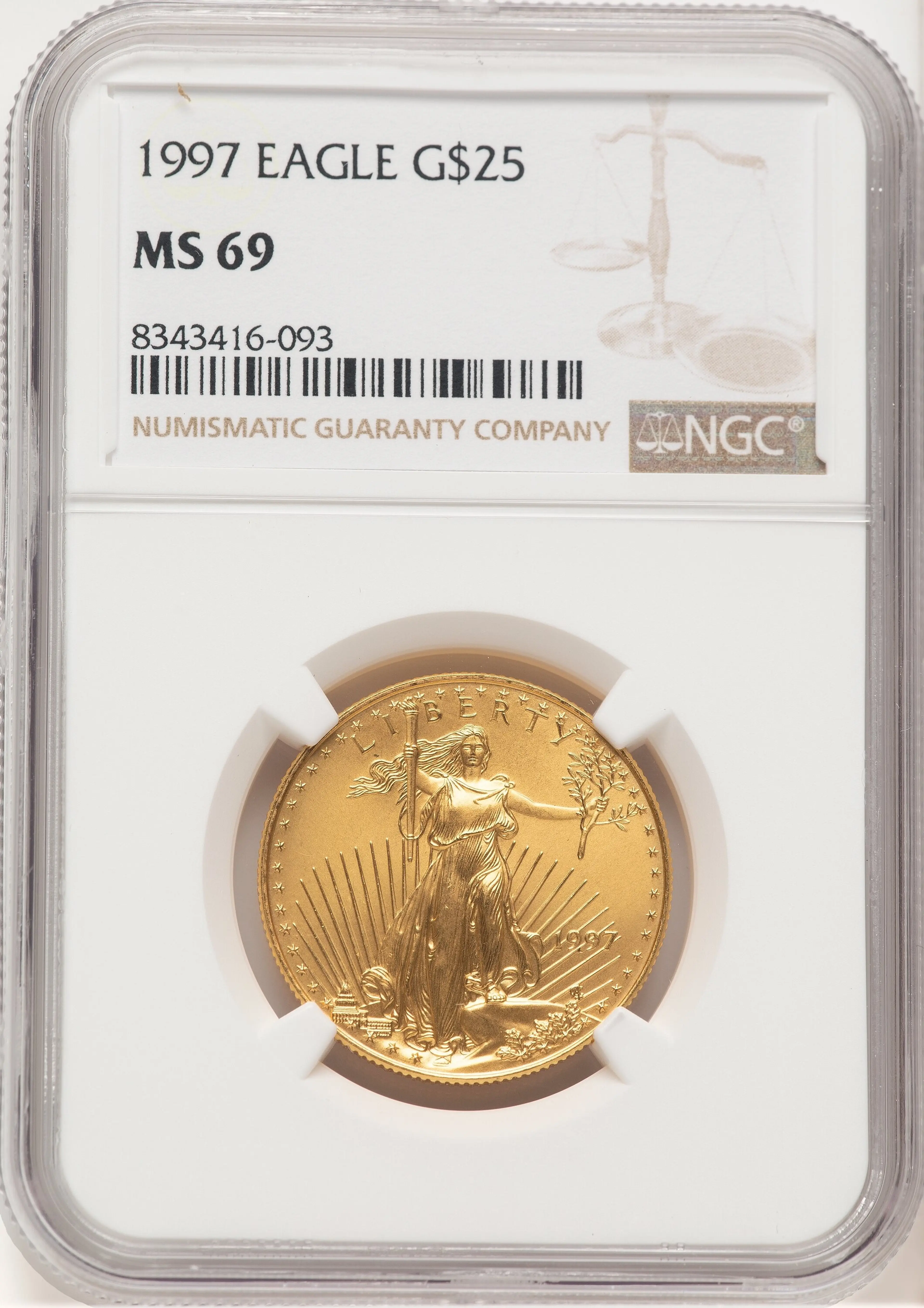 1997 Gold Eagle 1/2 oz Brown Label