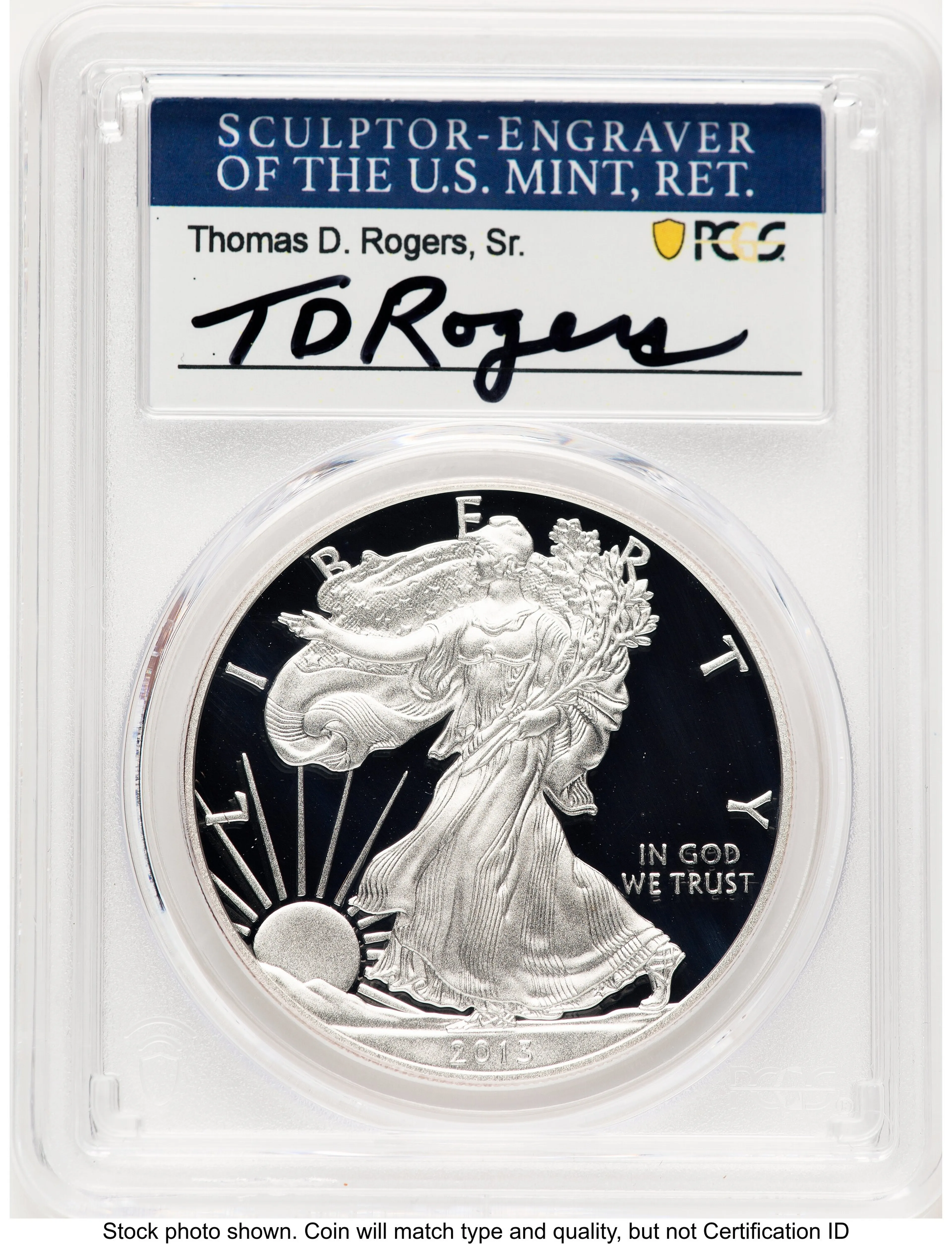 2013-W Proof Silver Eagle 1 oz TD Rogers - Image 1