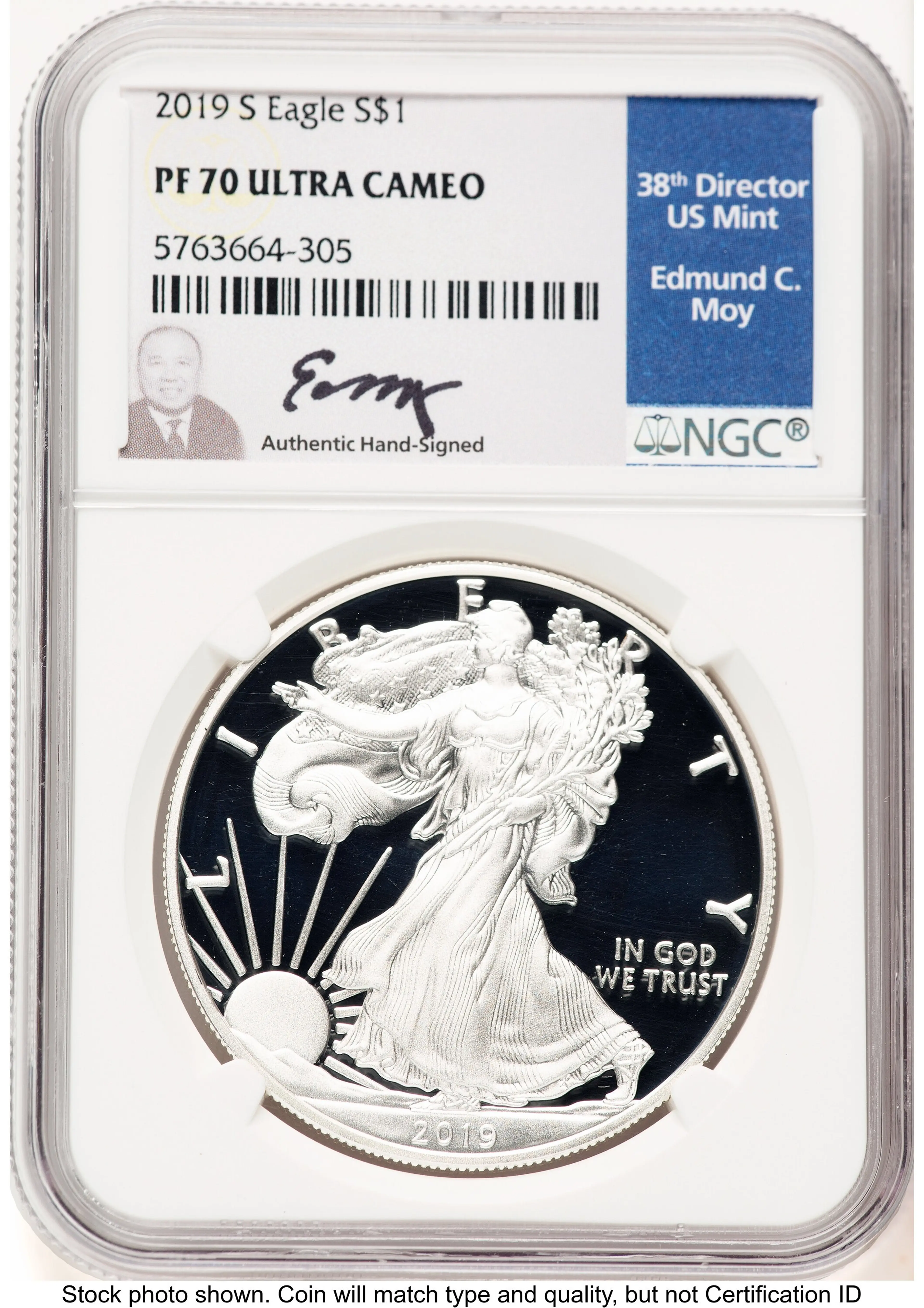 2019-S Proof Silver Eagle 1 oz Ed Moy