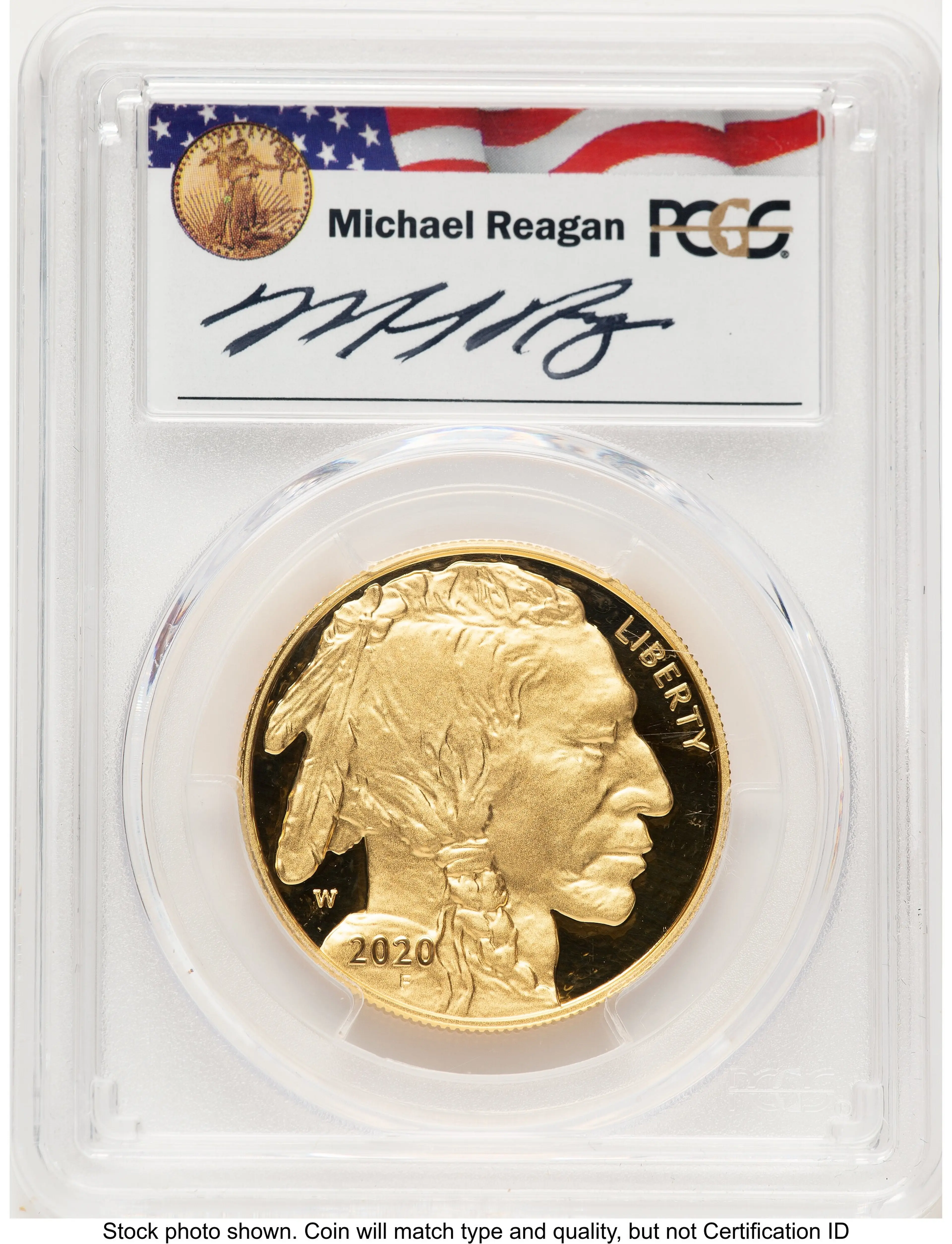 2020-W Proof Gold Buffalo 1 oz FDI Reagan Legacy Series Michael Reagan