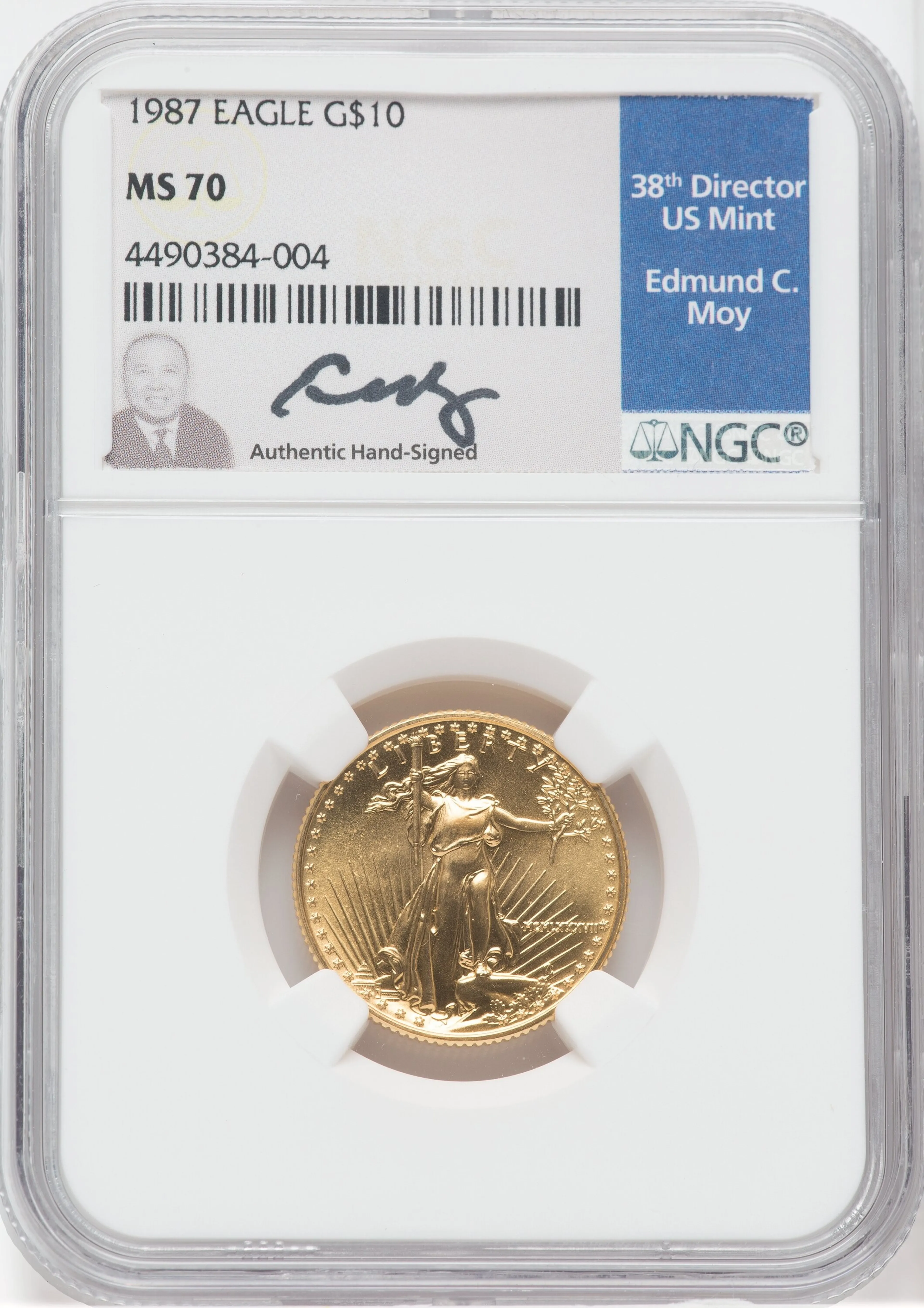 1987 $10 Quarter-Ounce Gold Eagle, MS - Image 1