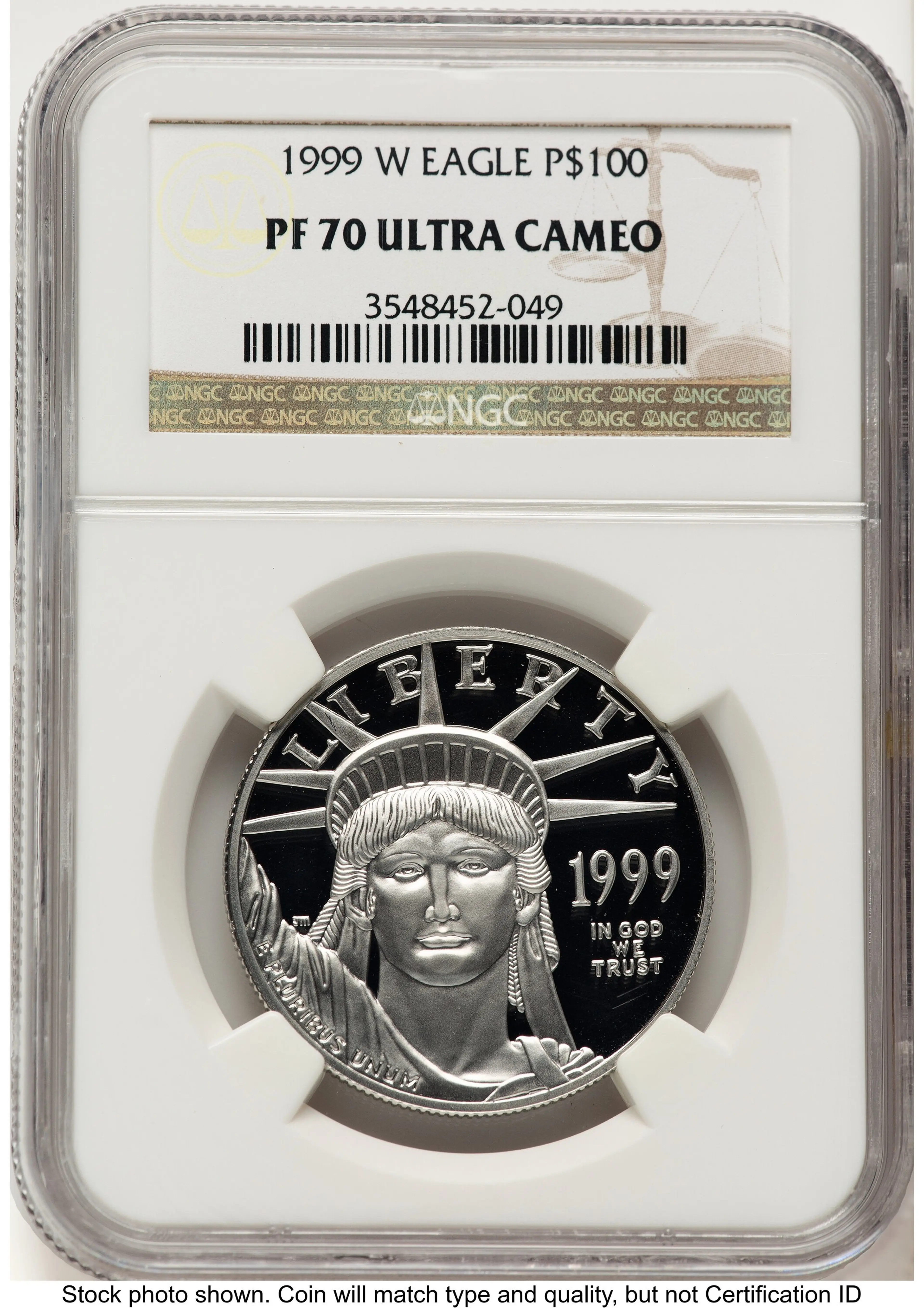 1999-W Proof Platinum Eagle 1 oz Brown Label