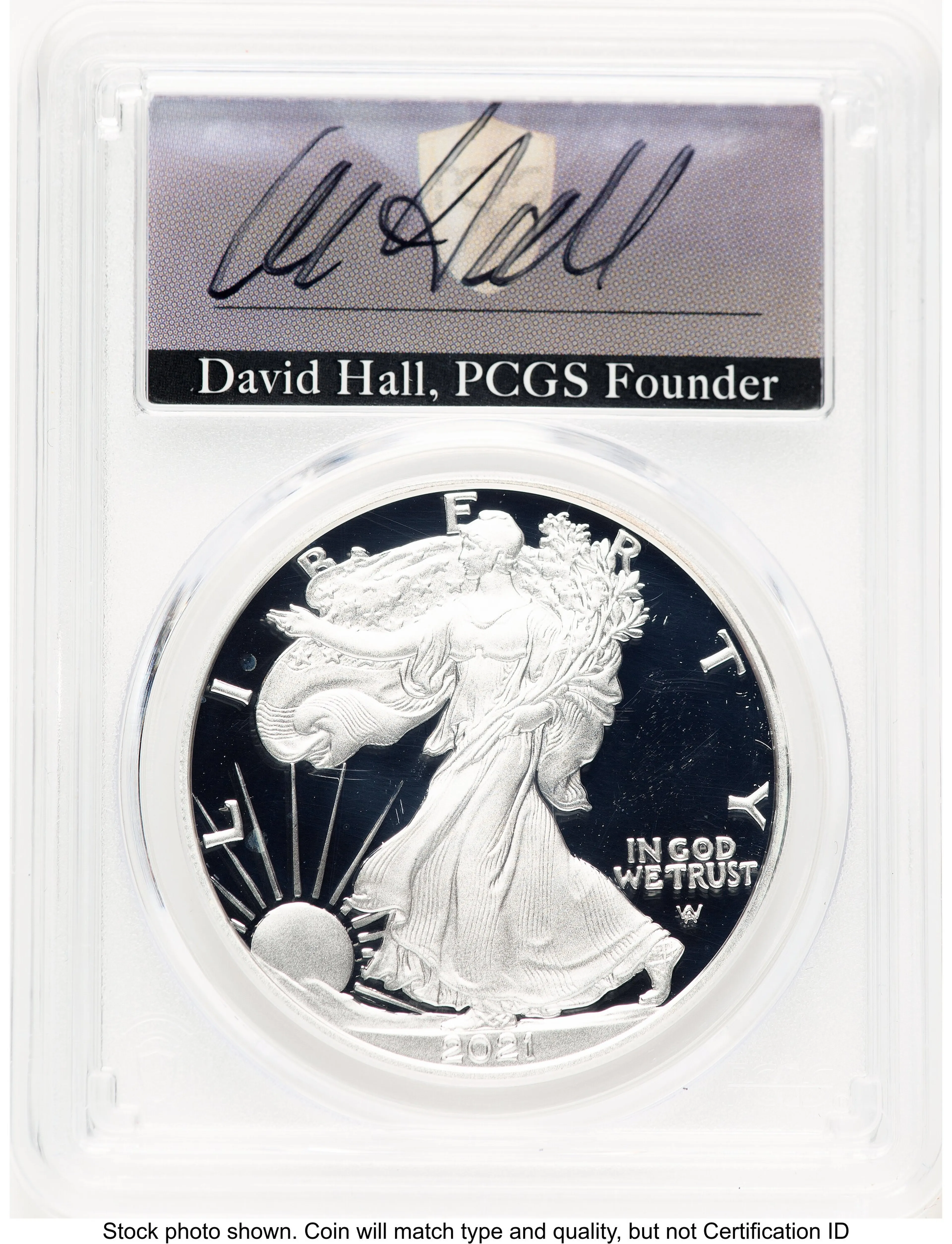 2021-W TY2 Proof Silver Eagle 1 oz David Hall - Image 1