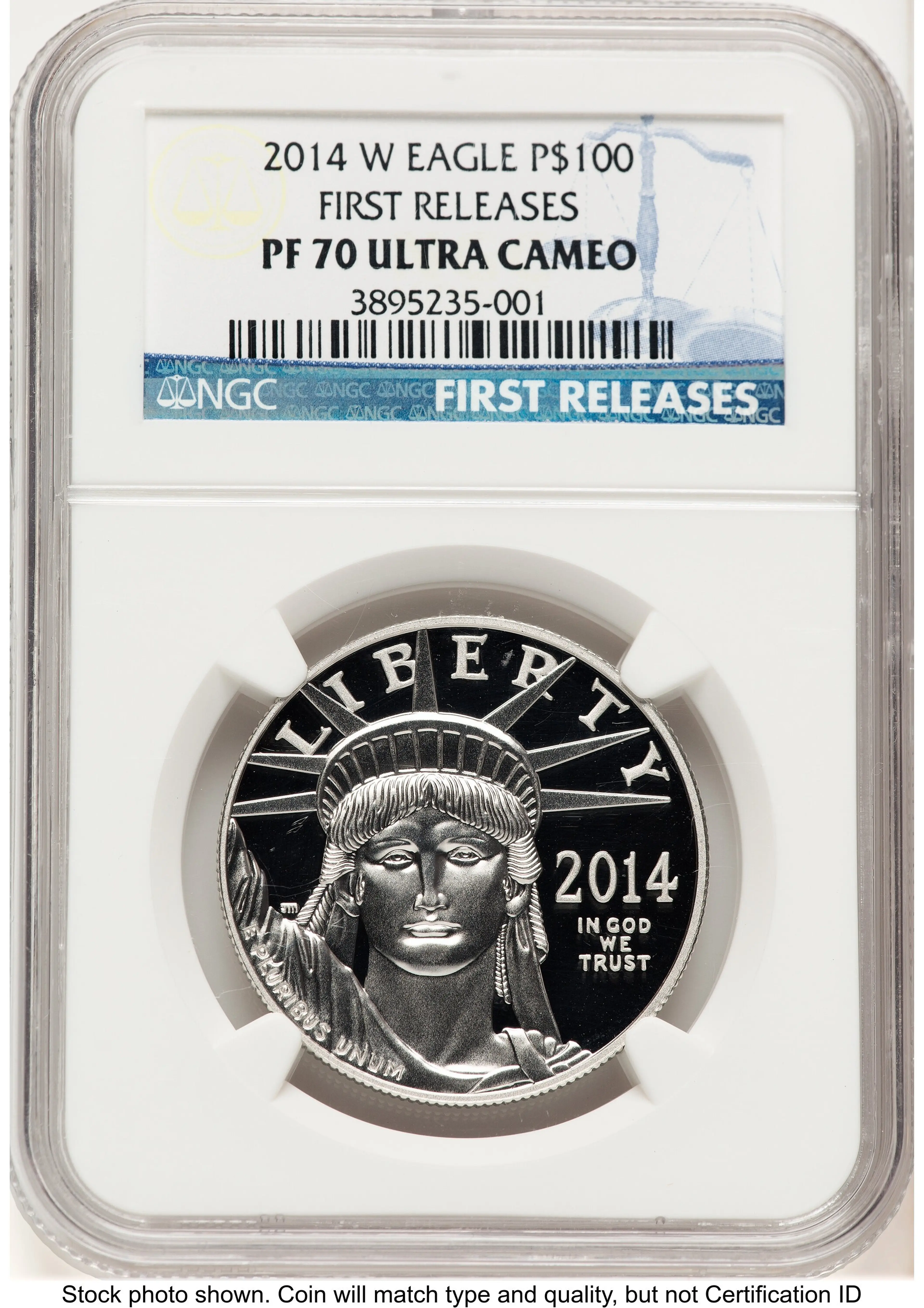 2014-W Proof Platinum Eagle 1 oz FR Blue