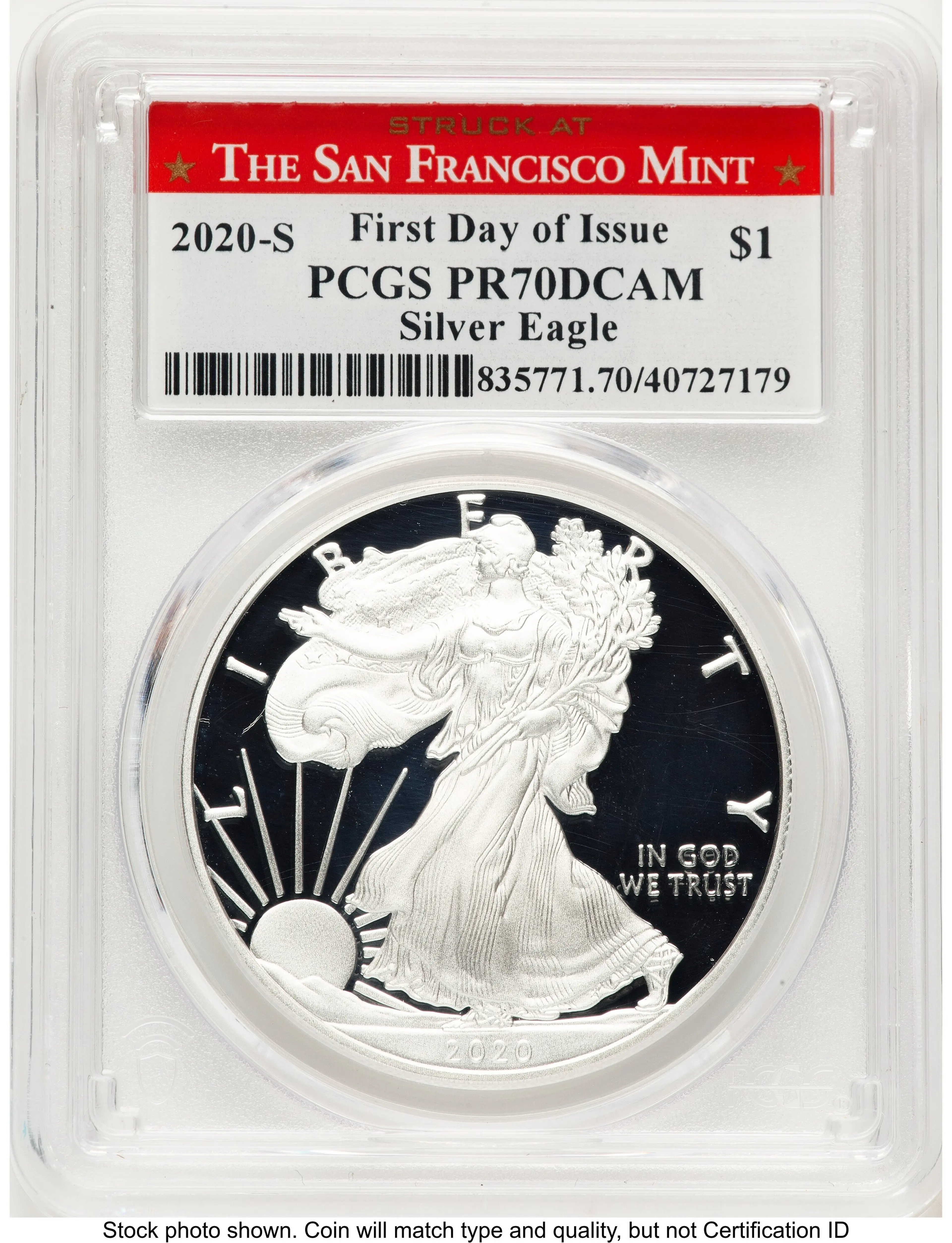2020-S Proof Silver Eagle 1 oz FDI Struck at San Francisco Mint