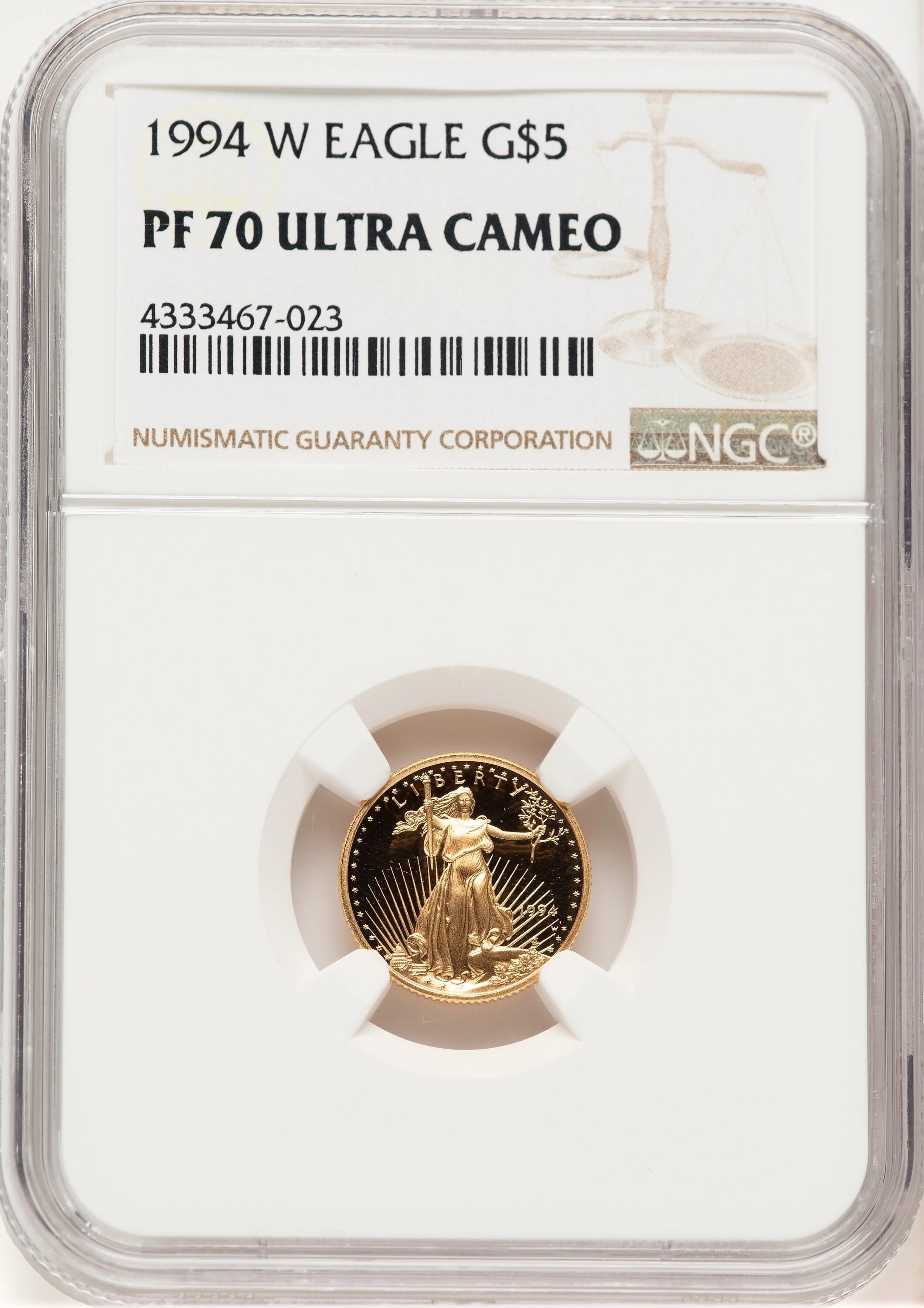 1994-W Proof Gold Eagle 1/10 oz Brown Label
