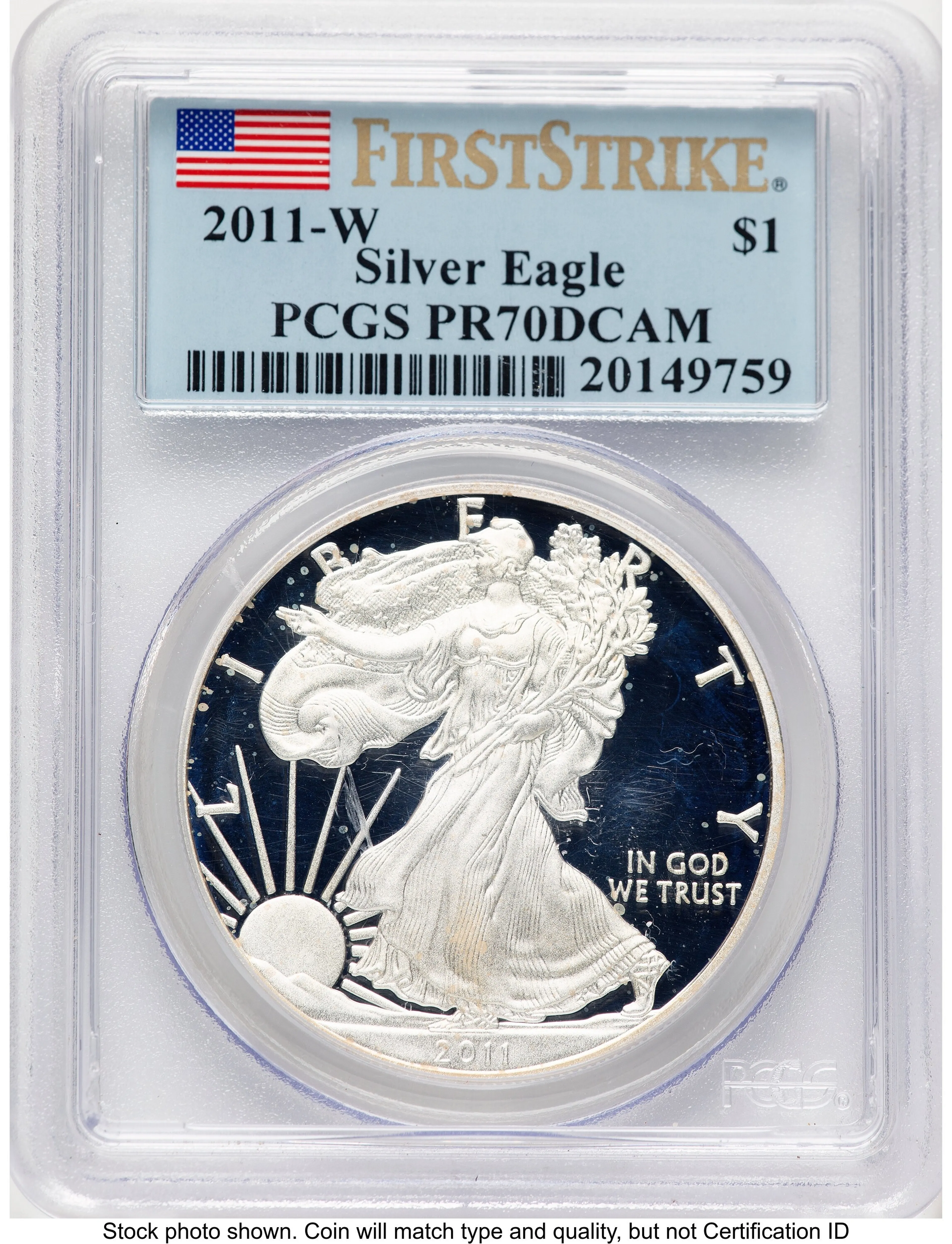 2011-W Proof Silver Eagle 1 oz FS Flag - Image 1