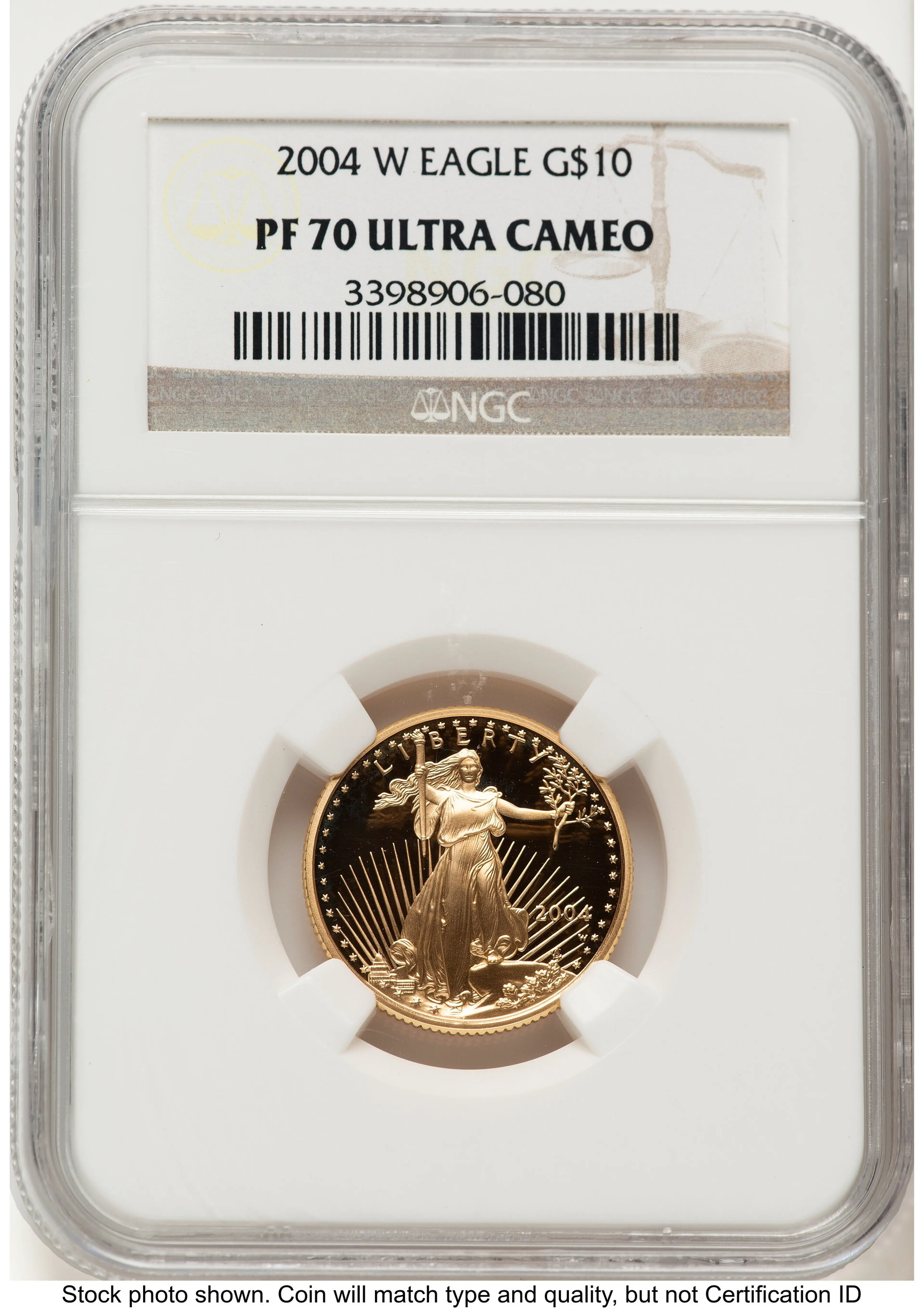 2004-W Proof Gold Eagle 1/4 oz Brown Label