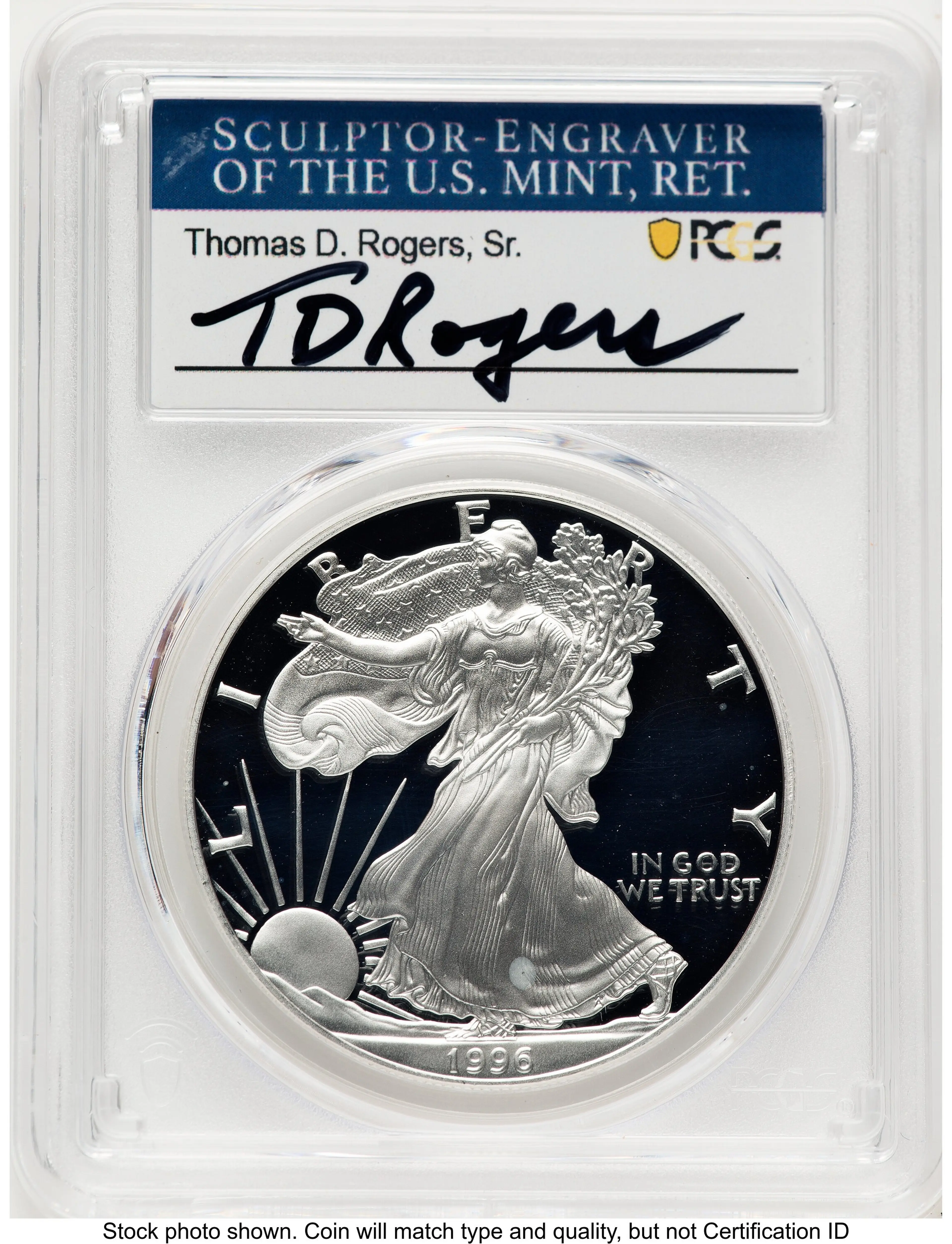 1996-P Proof Silver Eagle 1 oz TD Rogers