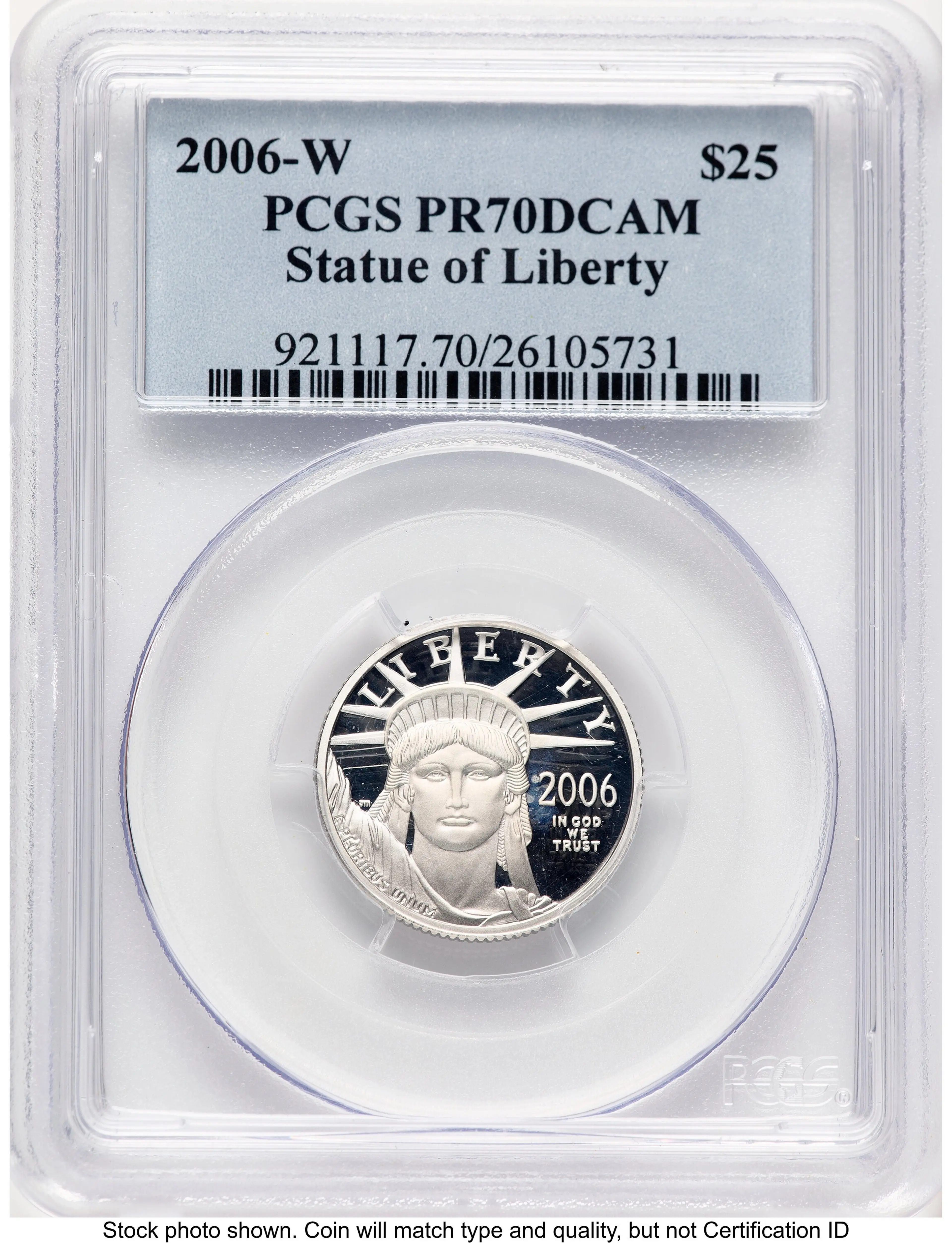 2006-W Proof Platinum Eagle 1/4 oz Blue Label