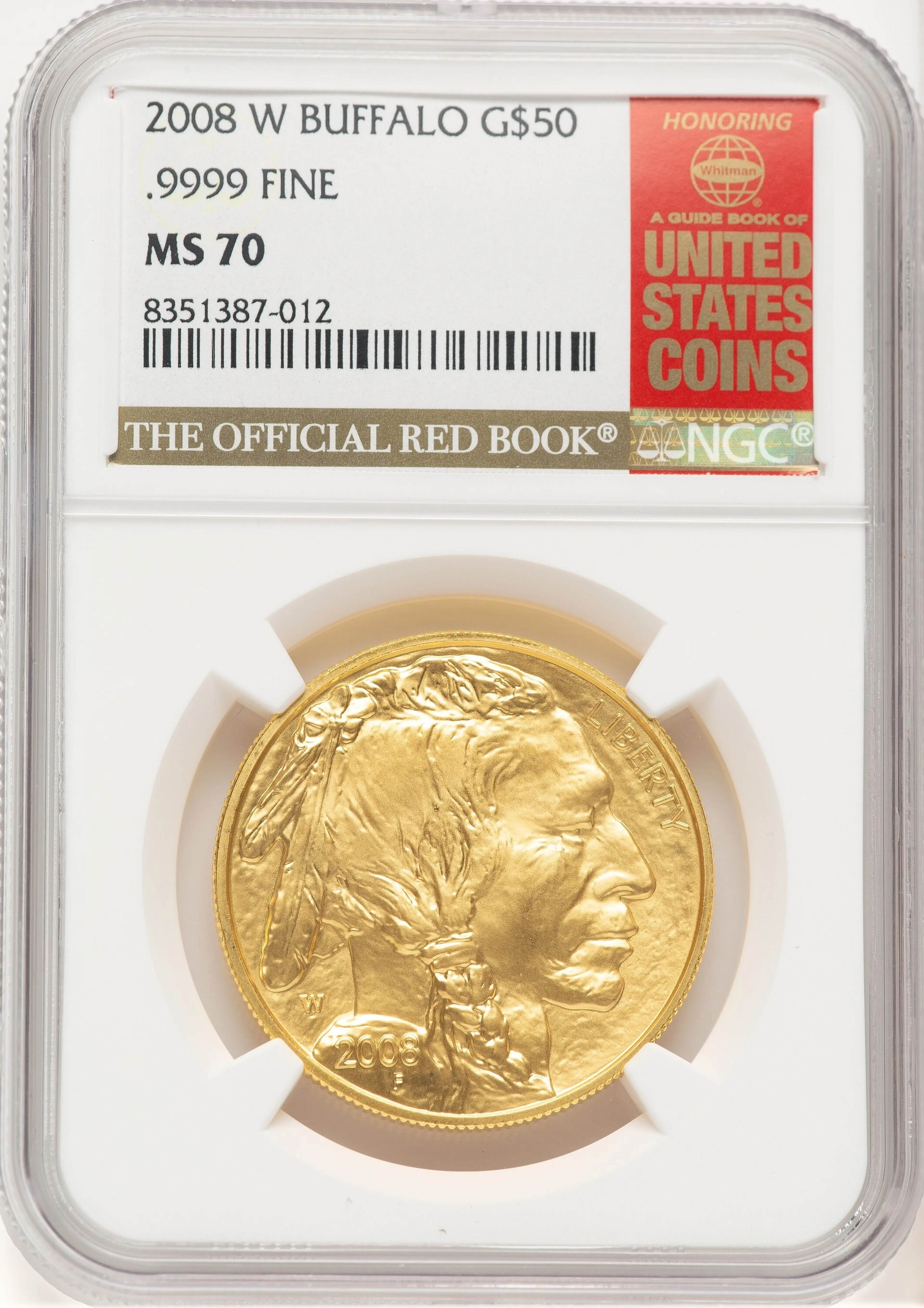 2008-W Burnished Gold Buffalo 1 oz Red Book