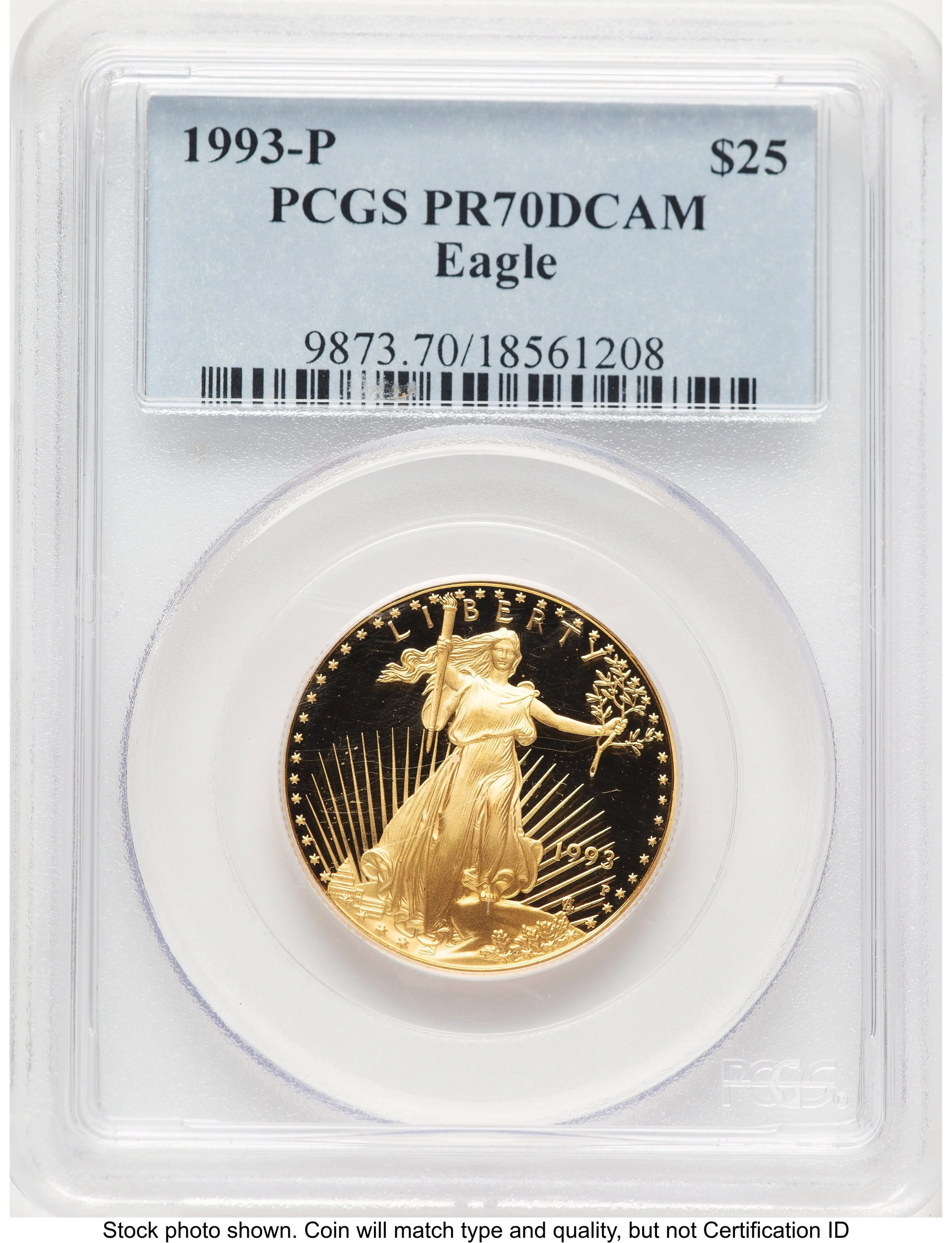 1993-P Proof Gold Eagle 1/2 oz Blue Label