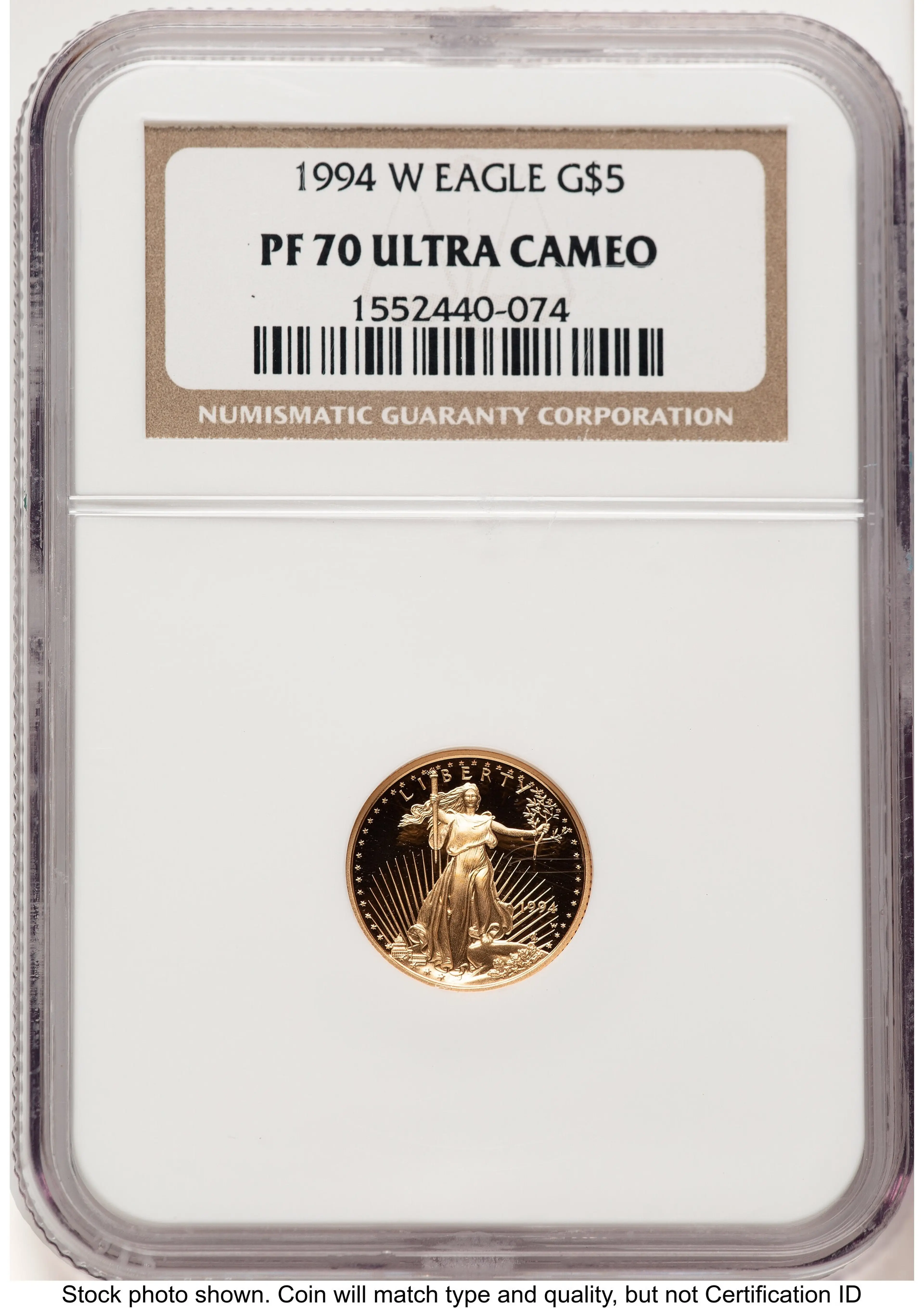 1994-W Proof Gold Eagle 1/10 oz Brown Label