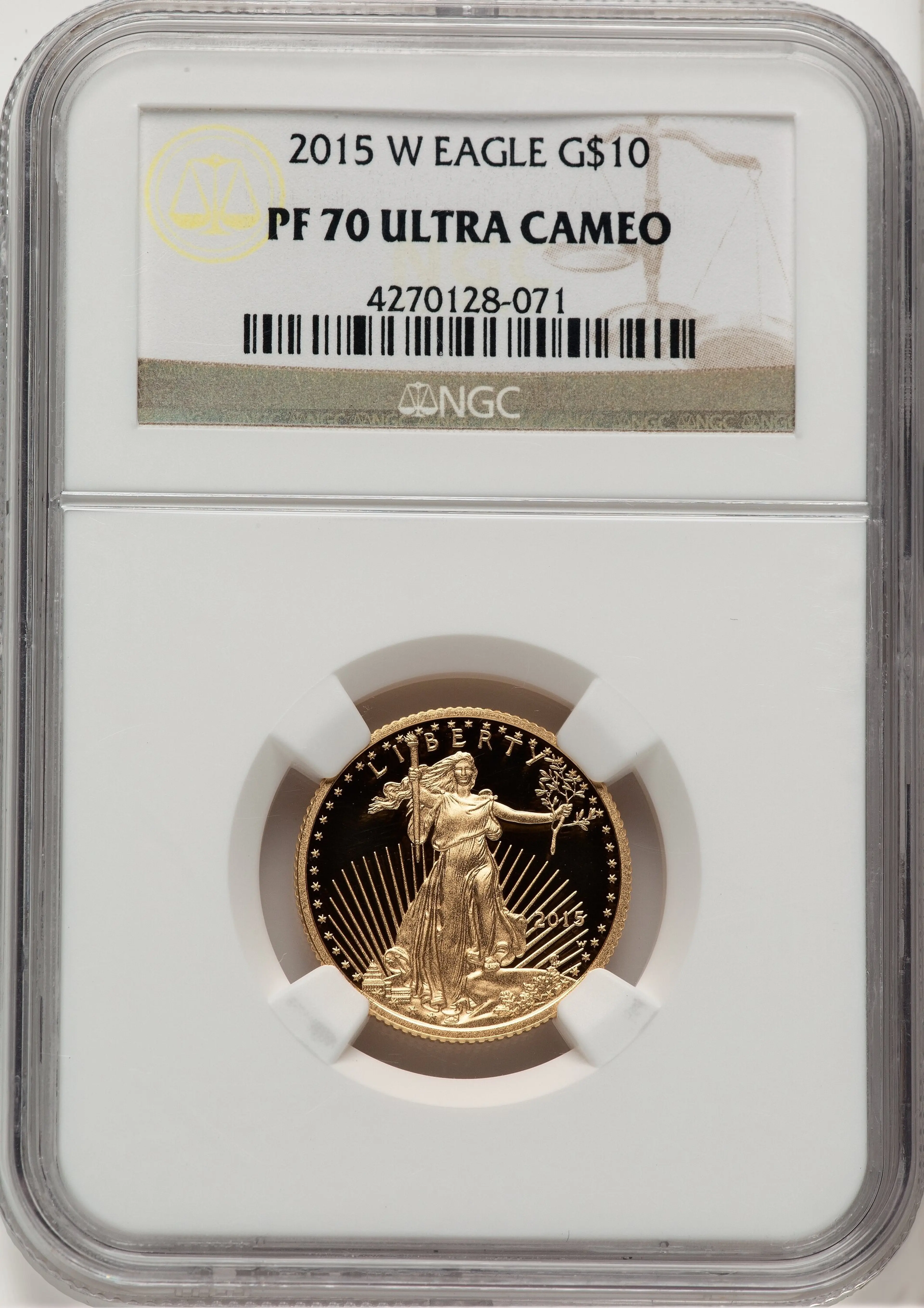 2015-W Proof Gold Eagle 1/4 oz Brown Label