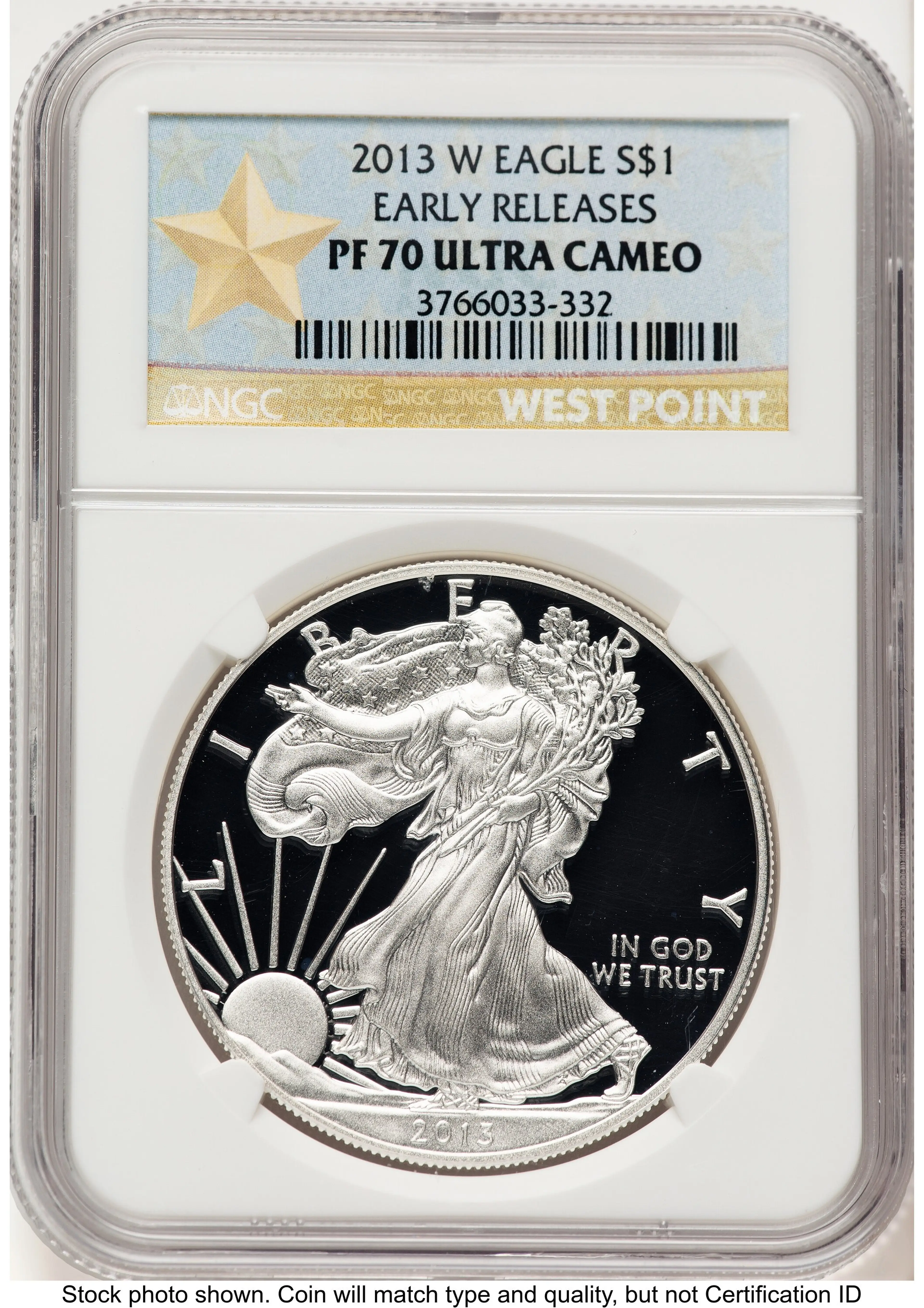 2013-W Proof Silver Eagle 1 oz ER West Point Star Label
