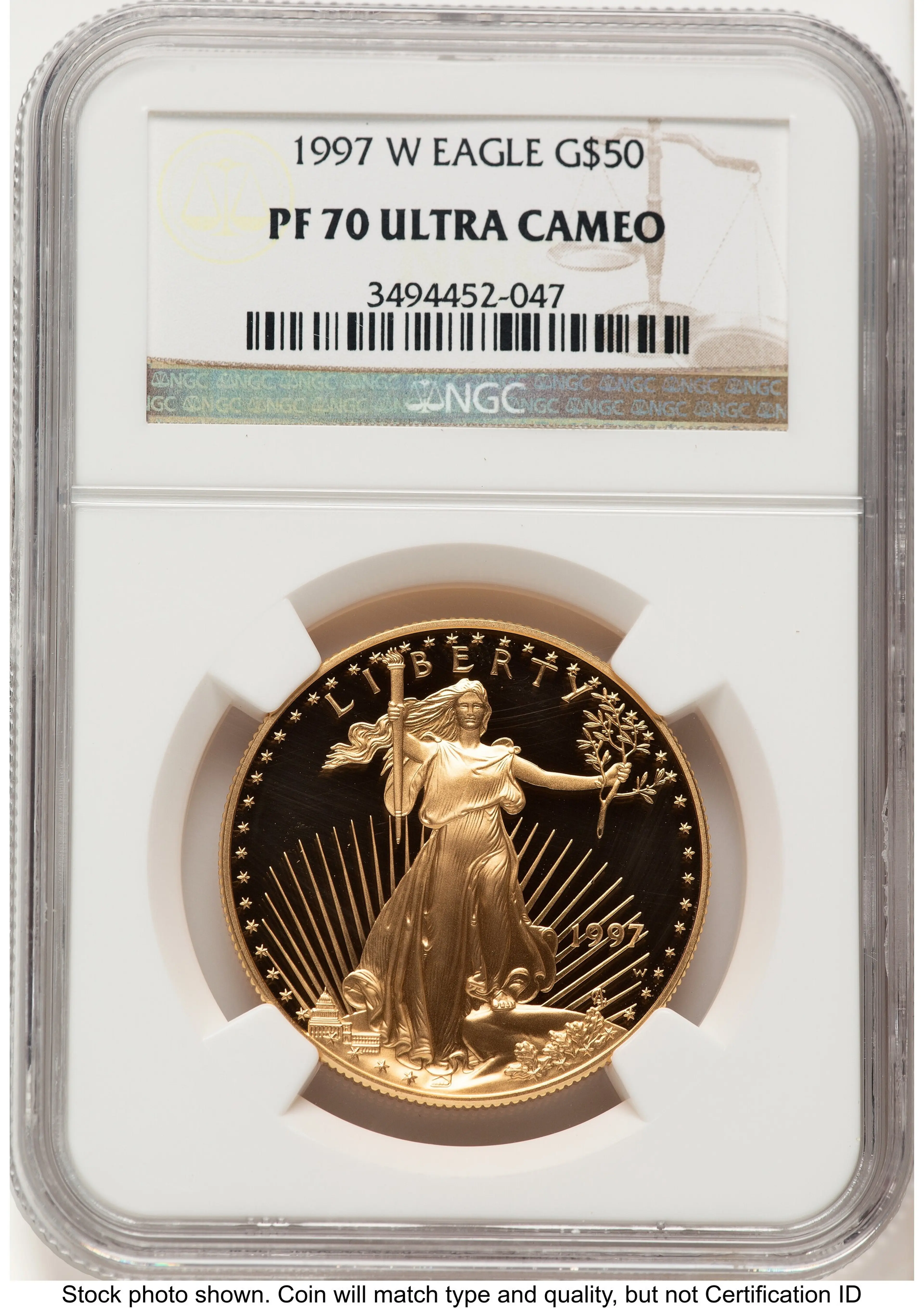 1997-W Proof Gold Eagle 1 oz Brown Label