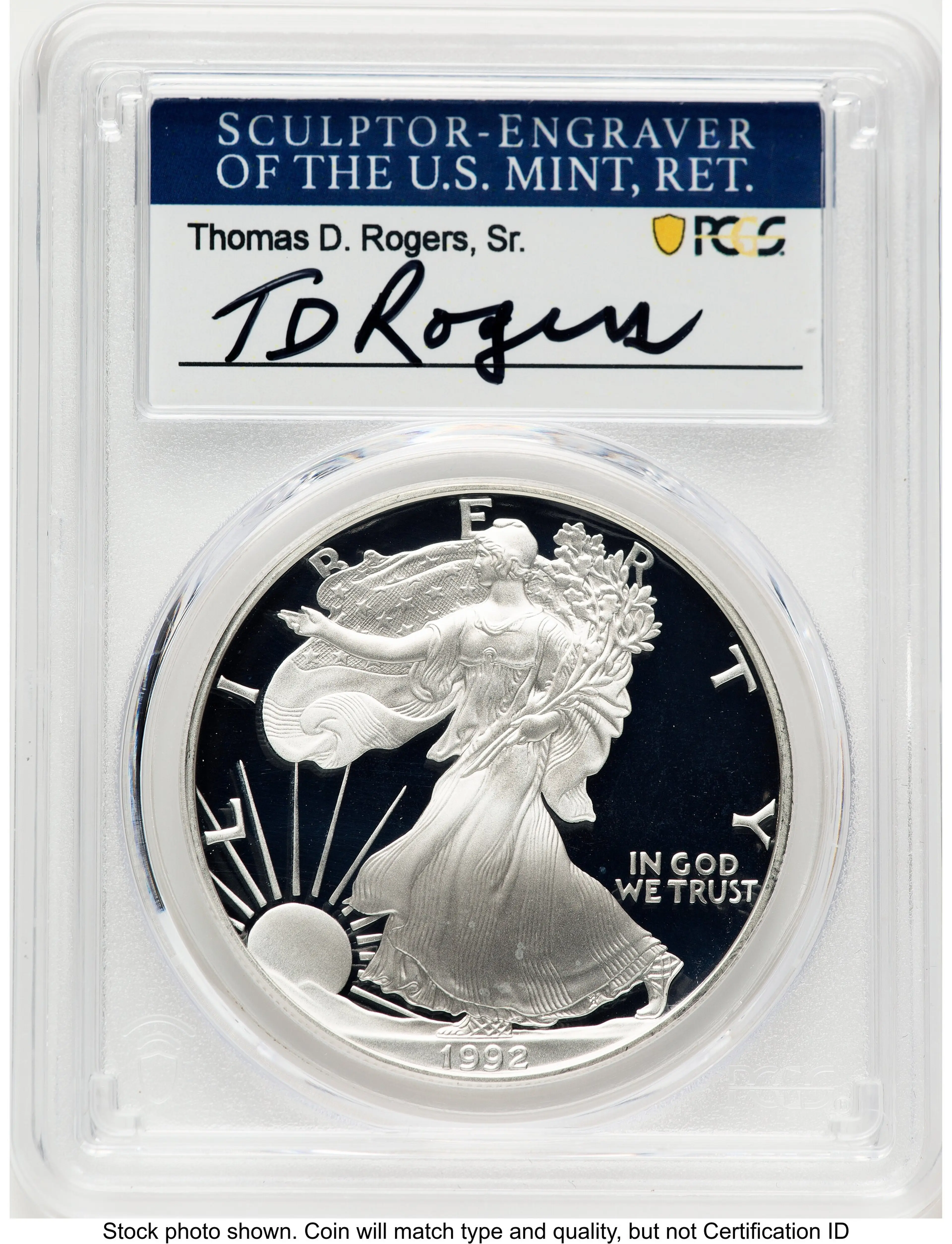 1992-S Proof Silver Eagle 1 oz TD Rogers