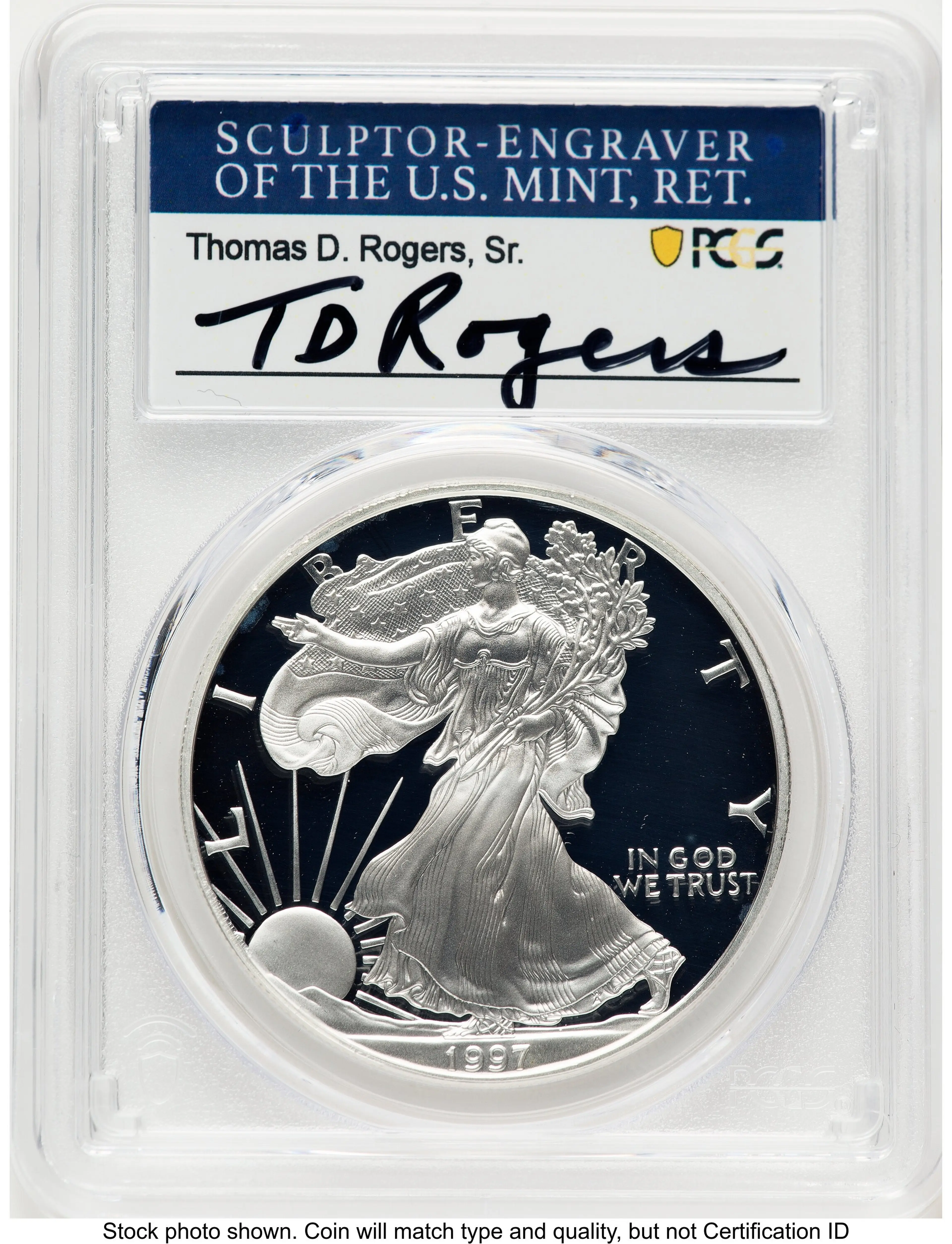 1997-P Proof Silver Eagle 1 oz TD Rogers