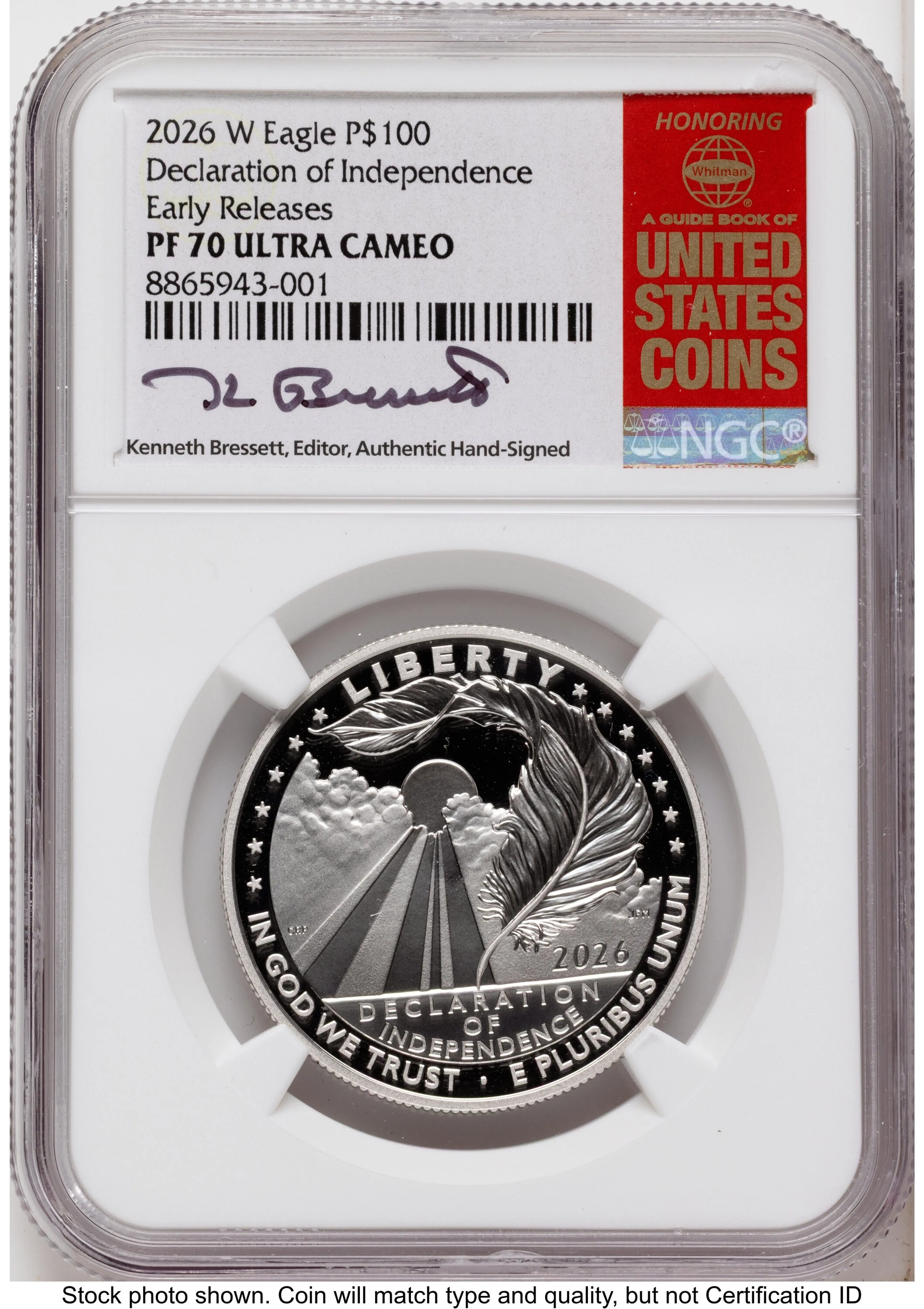 2026-W Proof Platinum Eagle 1 oz ER Kenneth Bressett Red Book