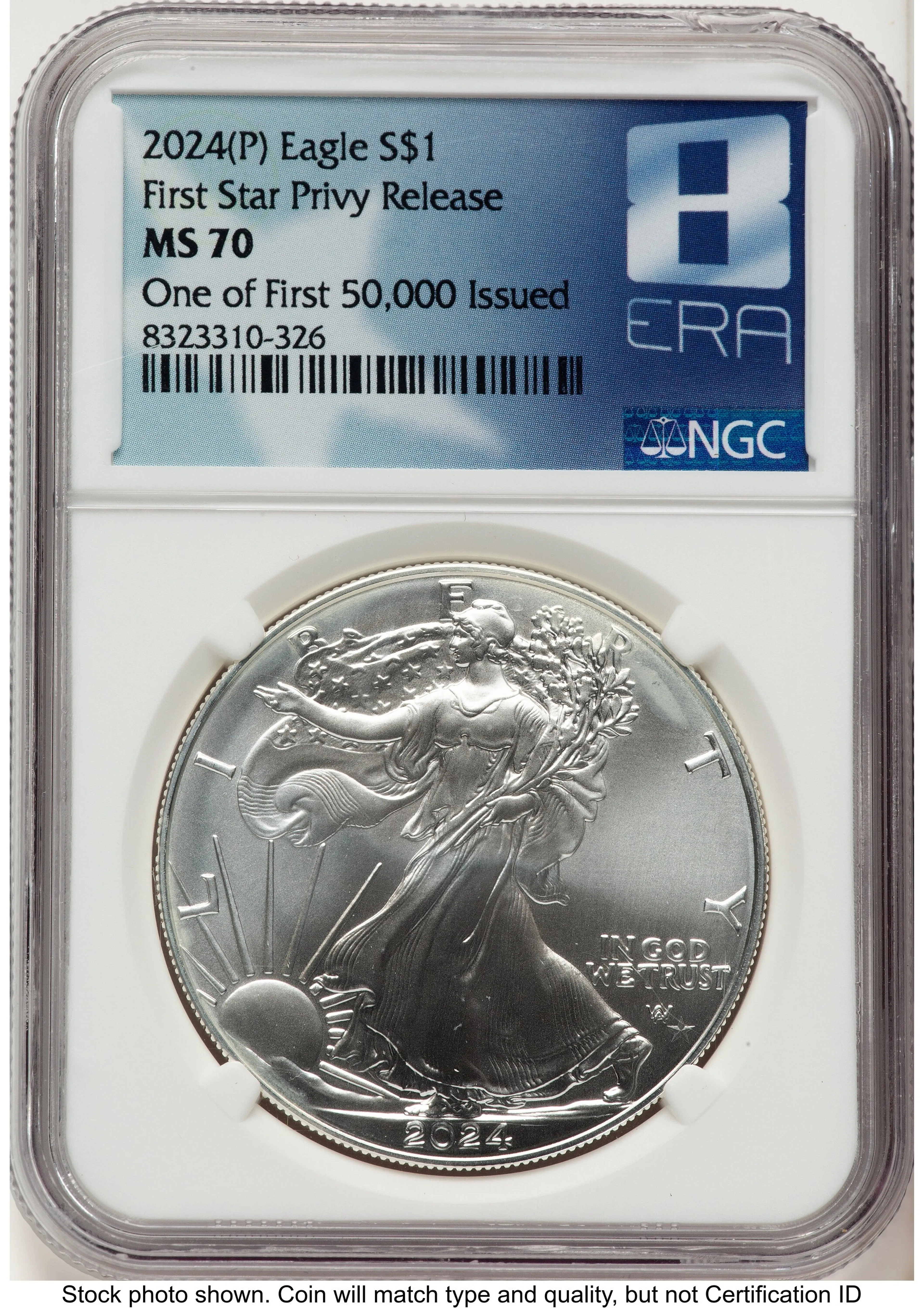 2024-(P) Silver Eagle (Privy Mark) First 50,000 8 Era Label - Image 1