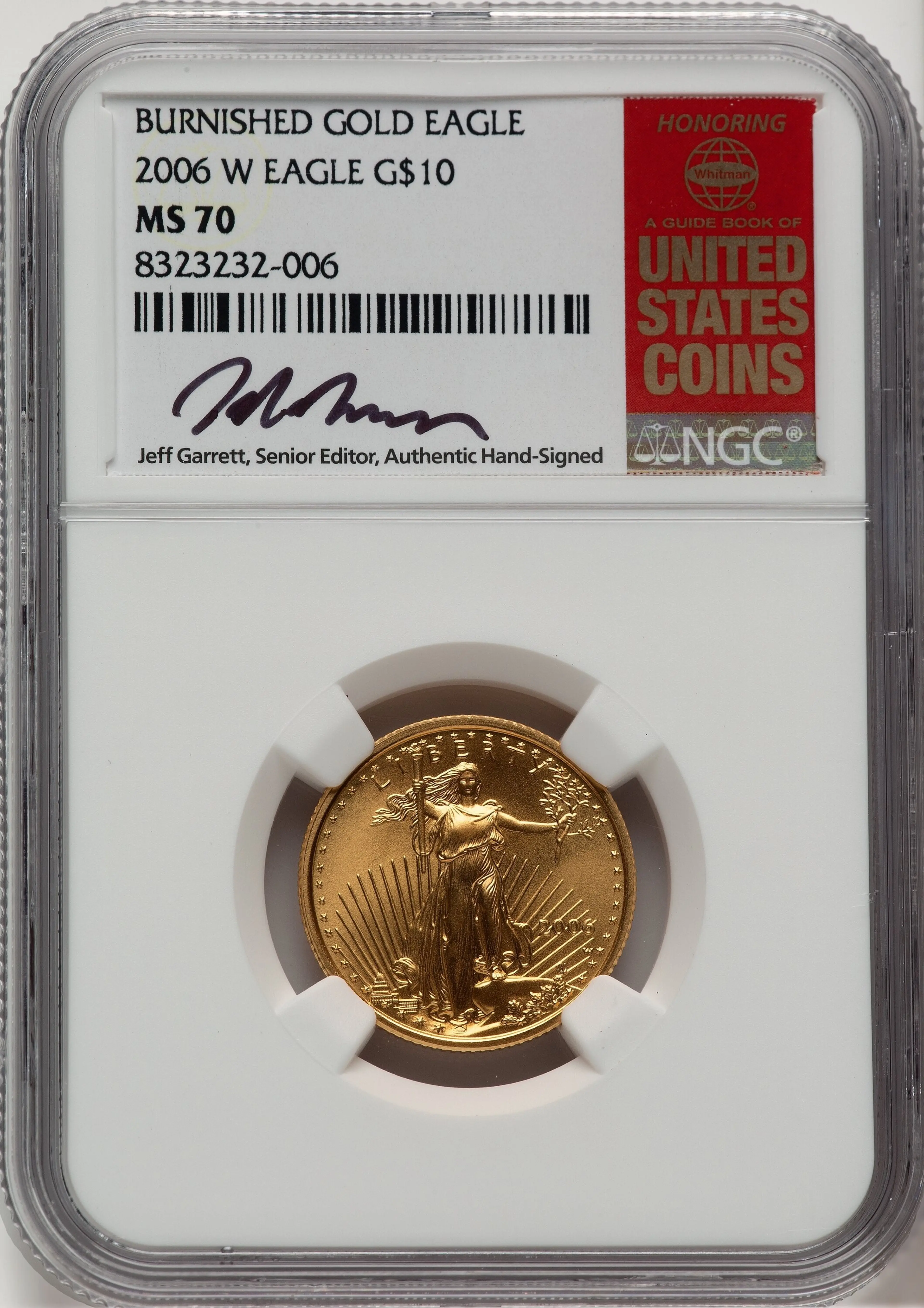 2006-W Burnished Gold Eagle 1/4 oz Jeff Garrett Red Book
