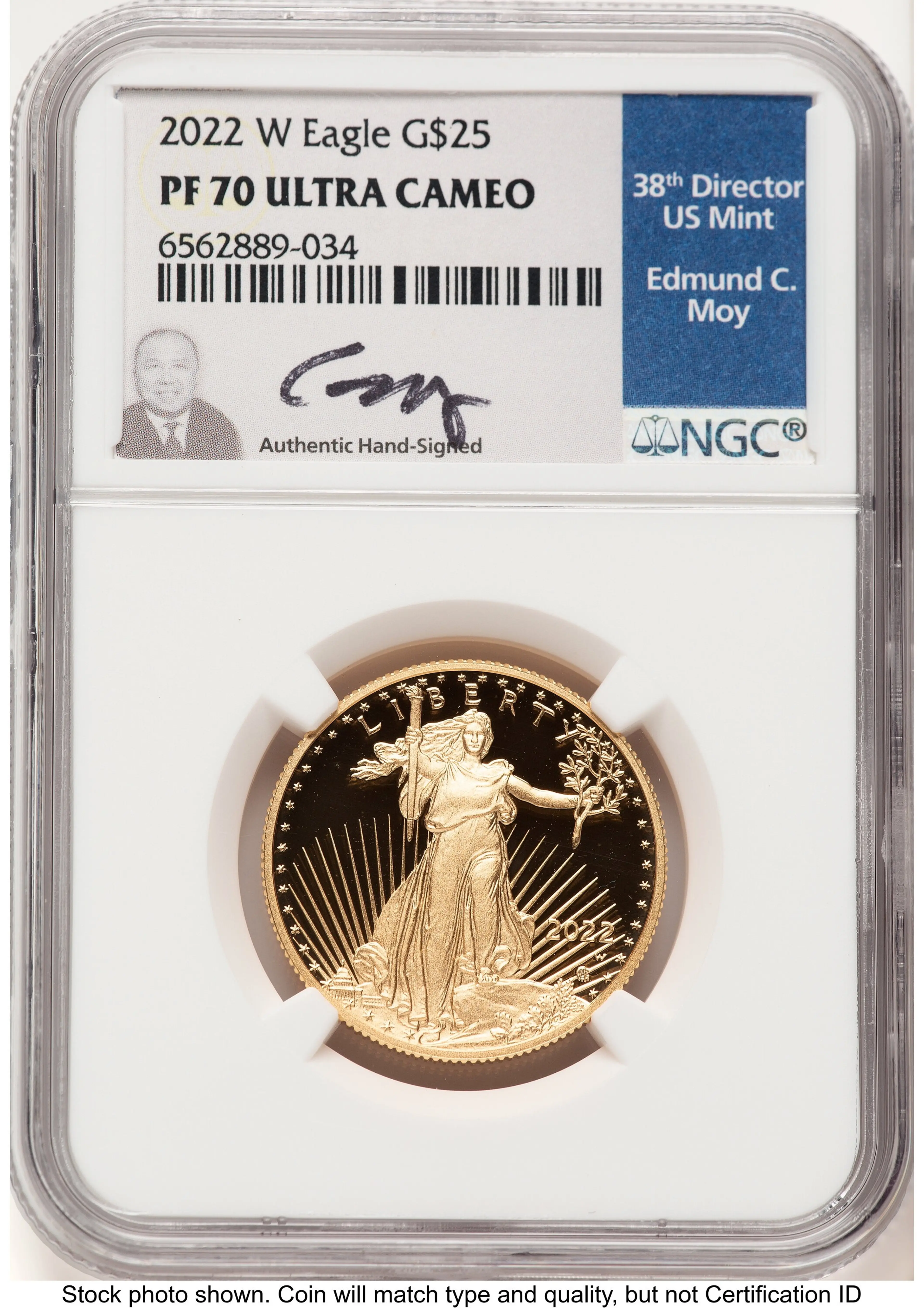 2022-W Proof Gold Eagle 1/2 oz Ed Moy