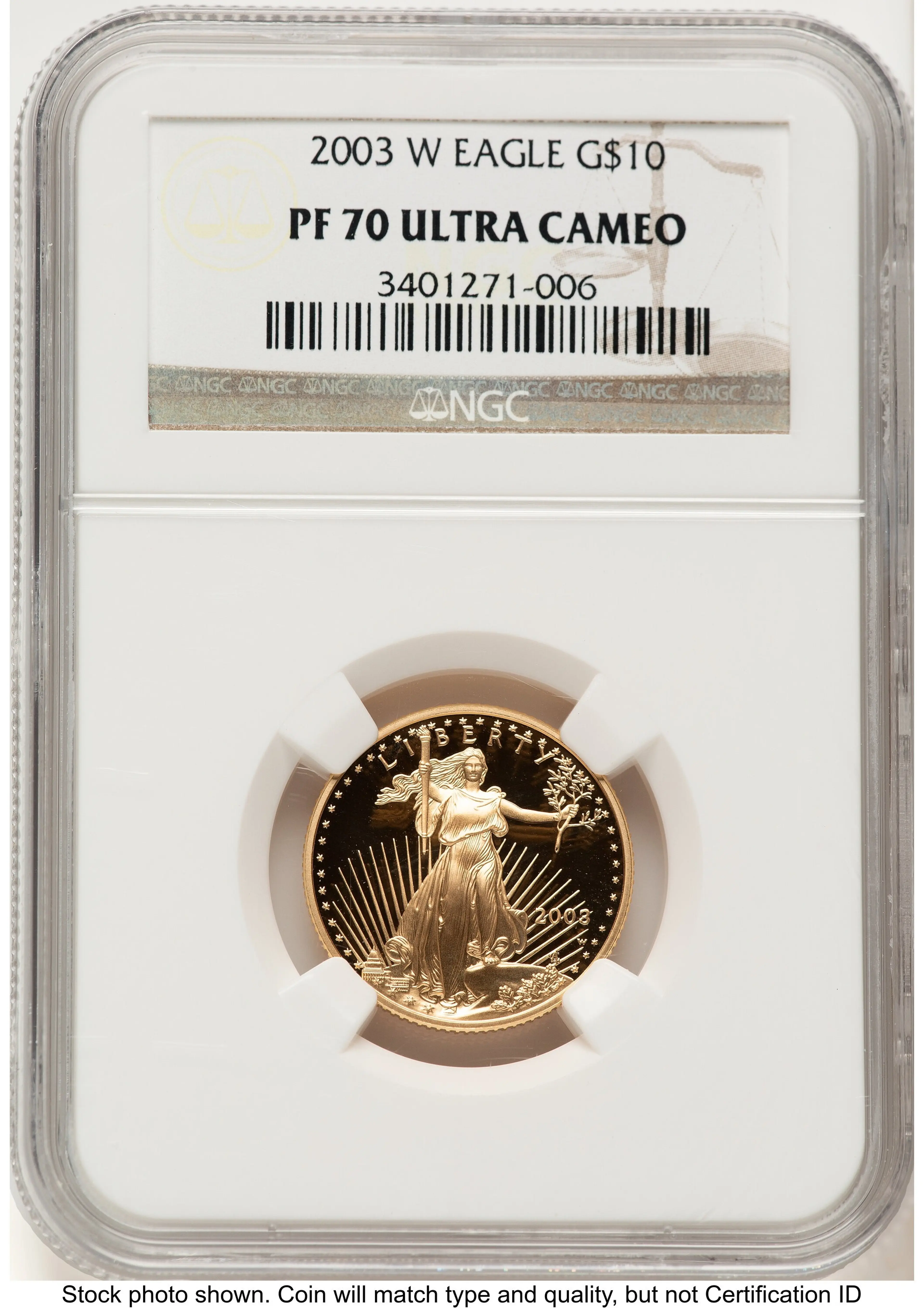 2003-W Proof Gold Eagle 1/4 oz Brown Label