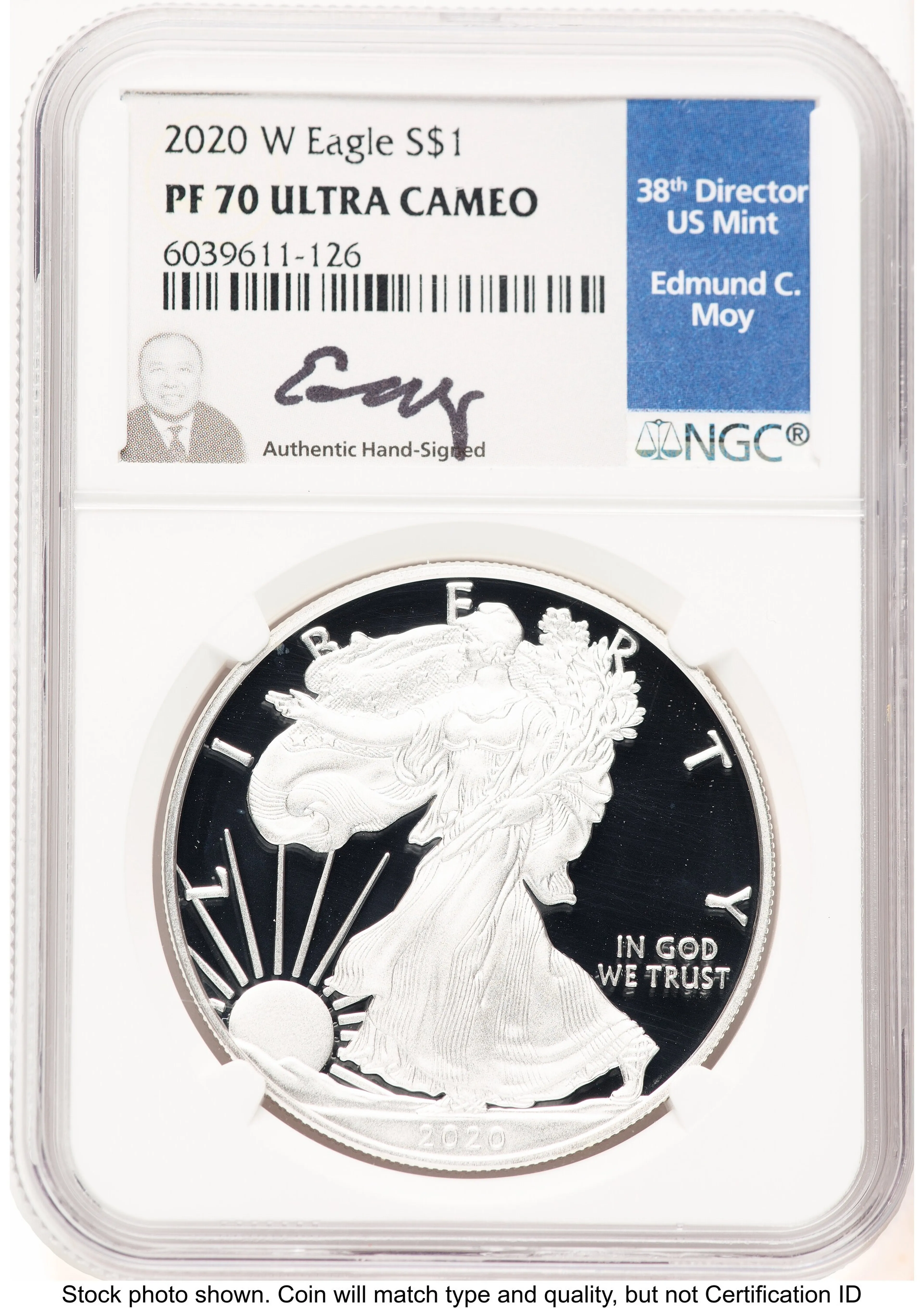 2020-W Proof Silver Eagle 1 oz Ed Moy - Image 1