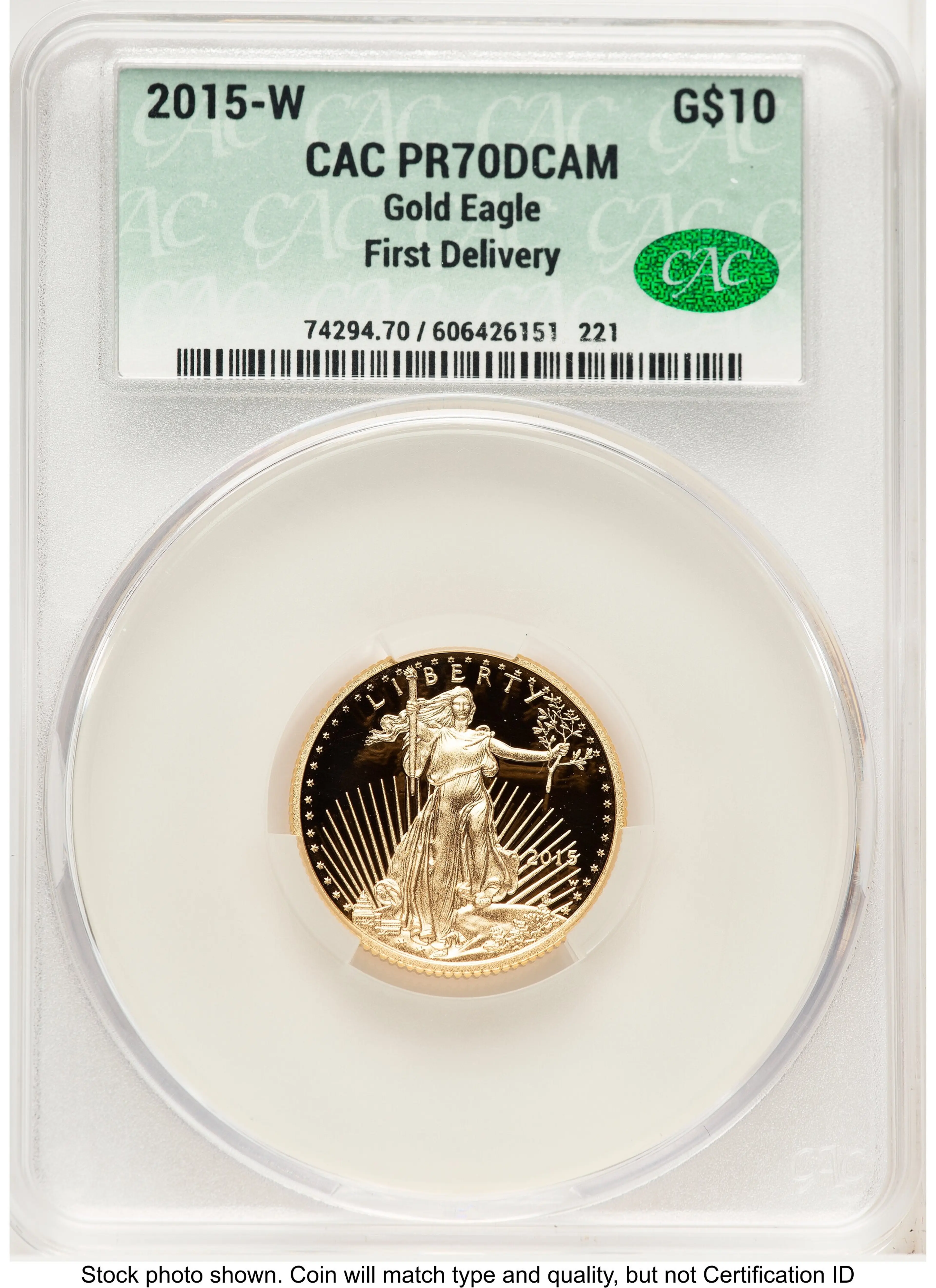 2015-W Proof Gold Eagle 1/4 oz First Delivery