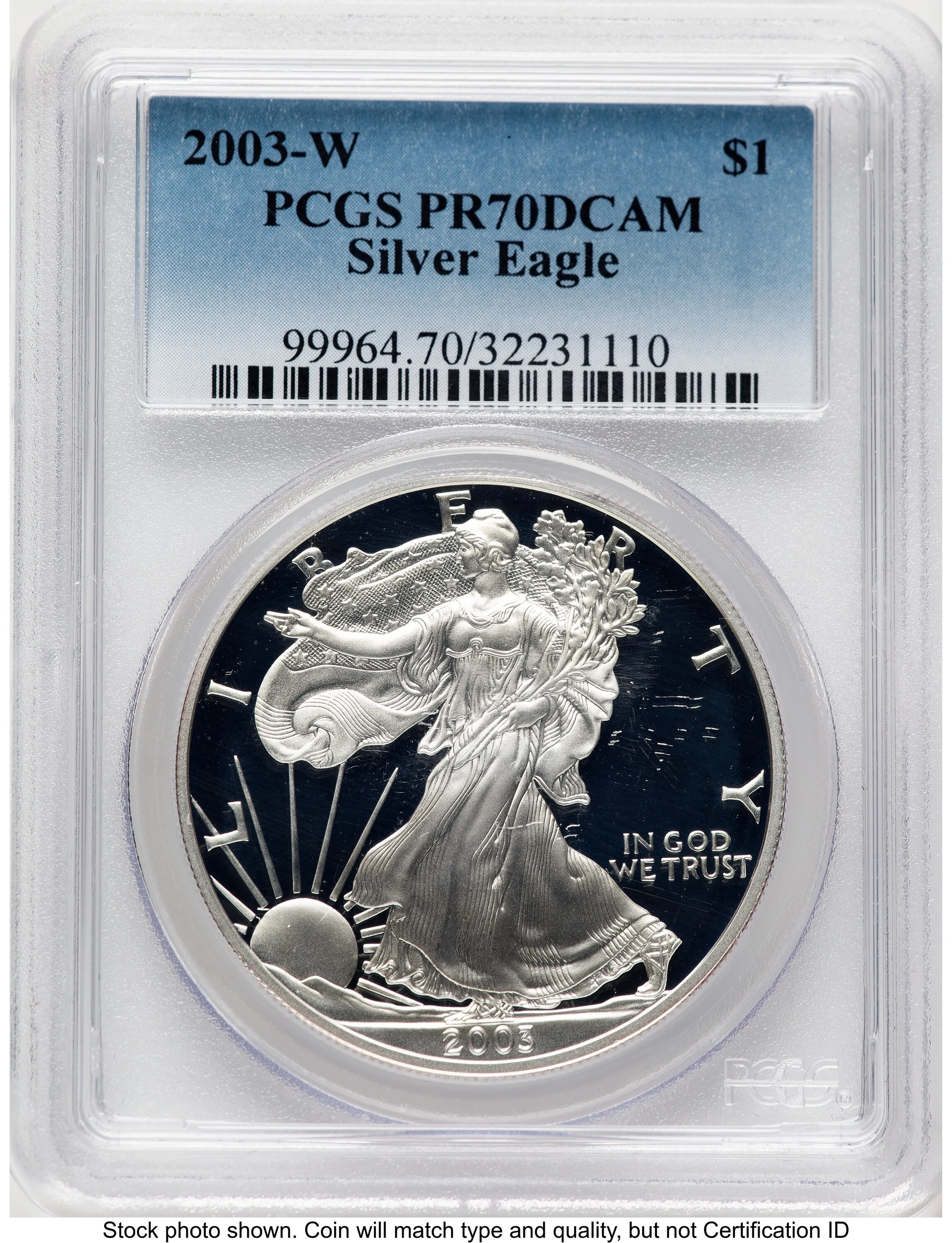 2003-W Proof Silver Eagle 1 oz - Image 1
