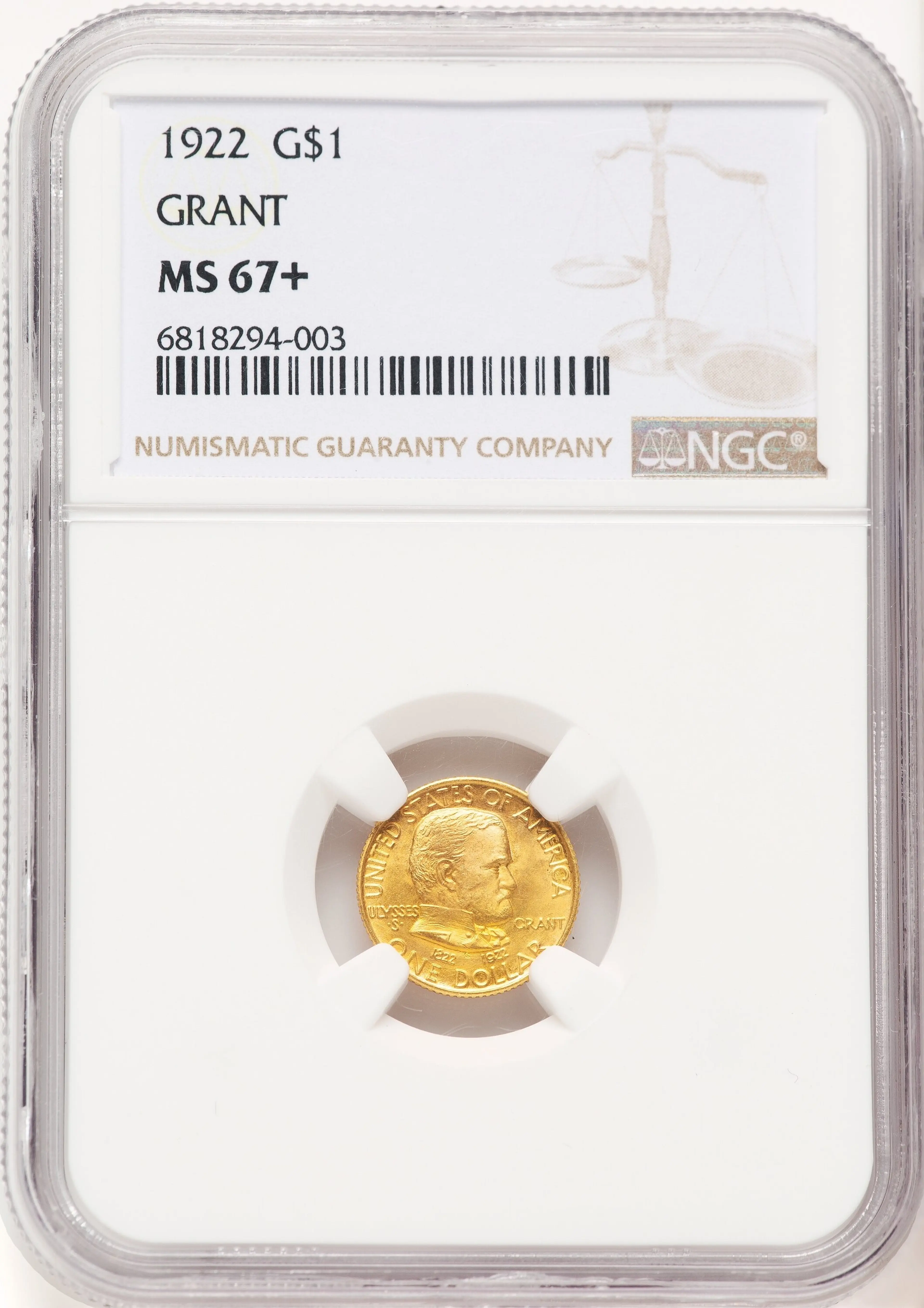 1922 G$1 Grant, No Star