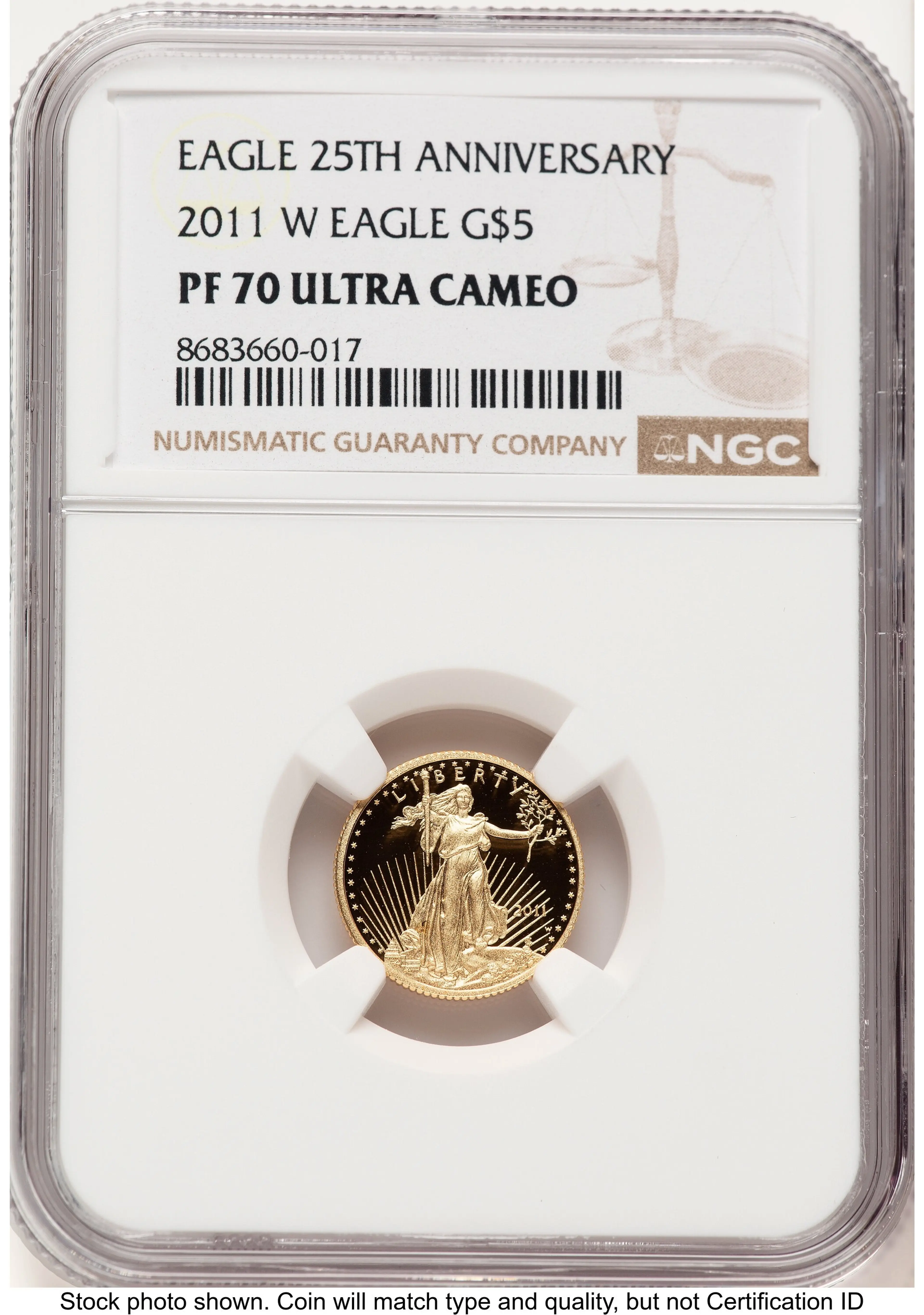 2011-W Proof Gold Eagle 1/10 oz Brown Label