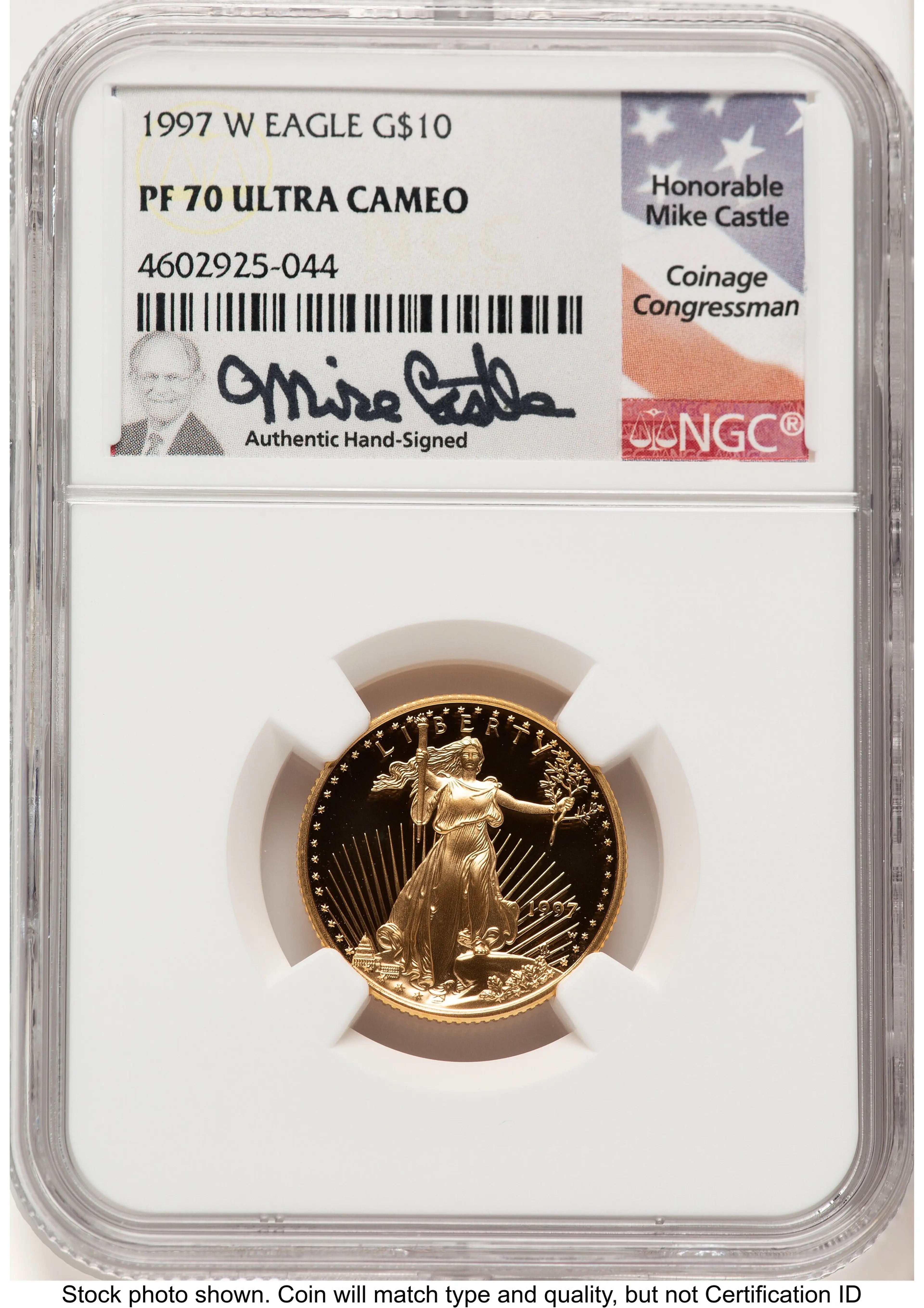 1997-W Proof Gold Eagle 1/4 oz Mike Castle
