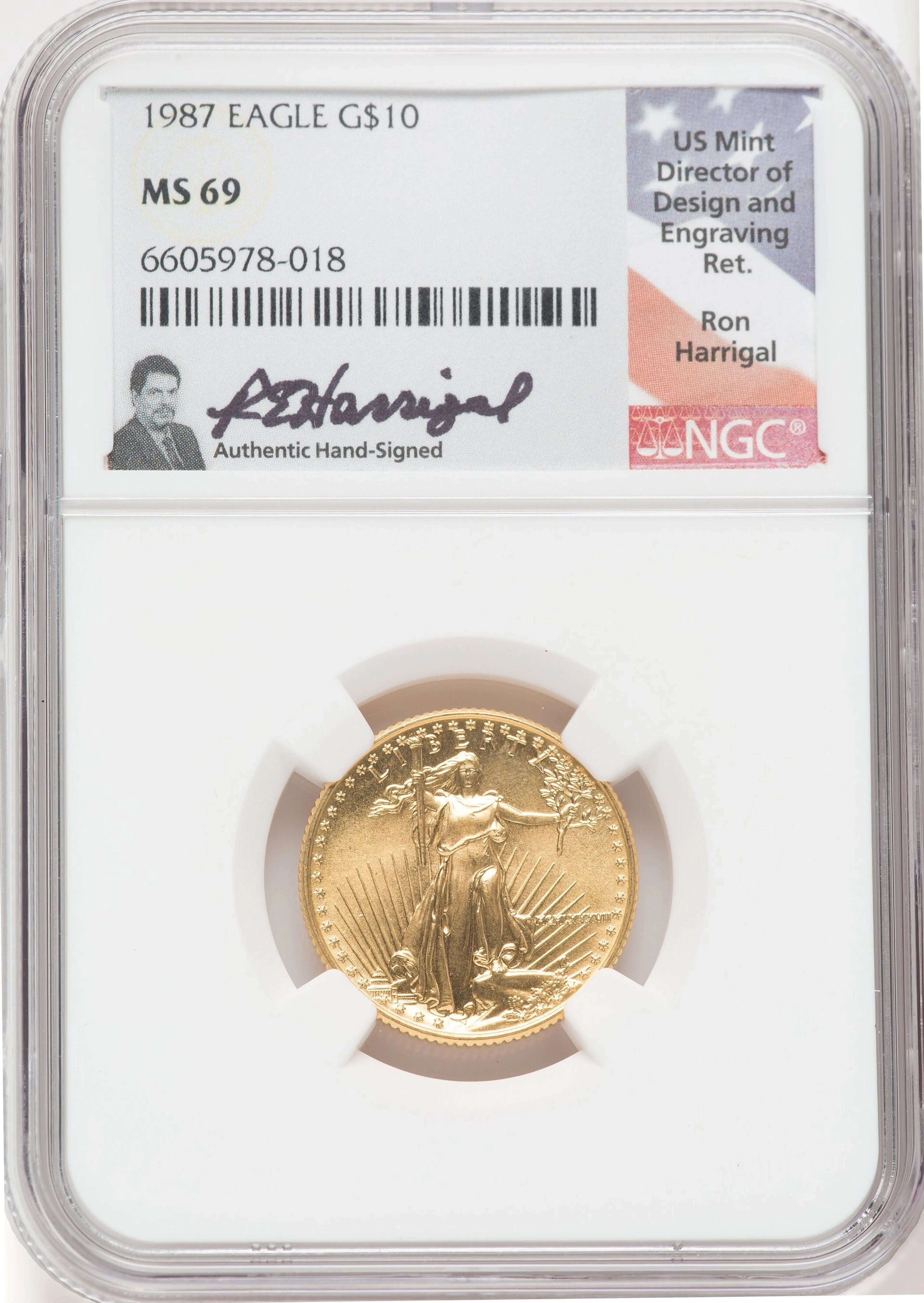1987 Gold Eagle 1/4 oz Ron Harrigal