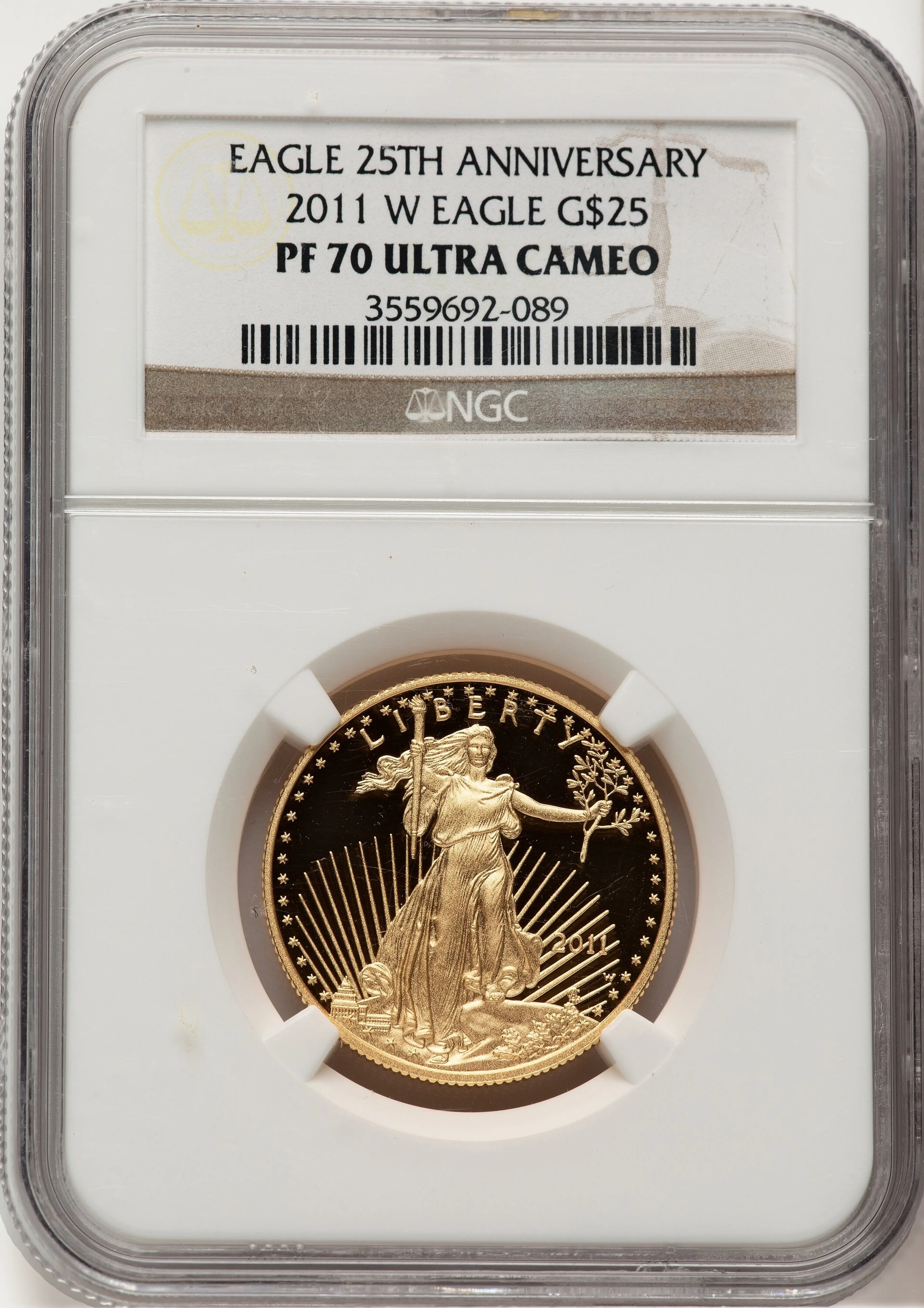 2011-W Proof Gold Eagle 1/2 oz Brown Label