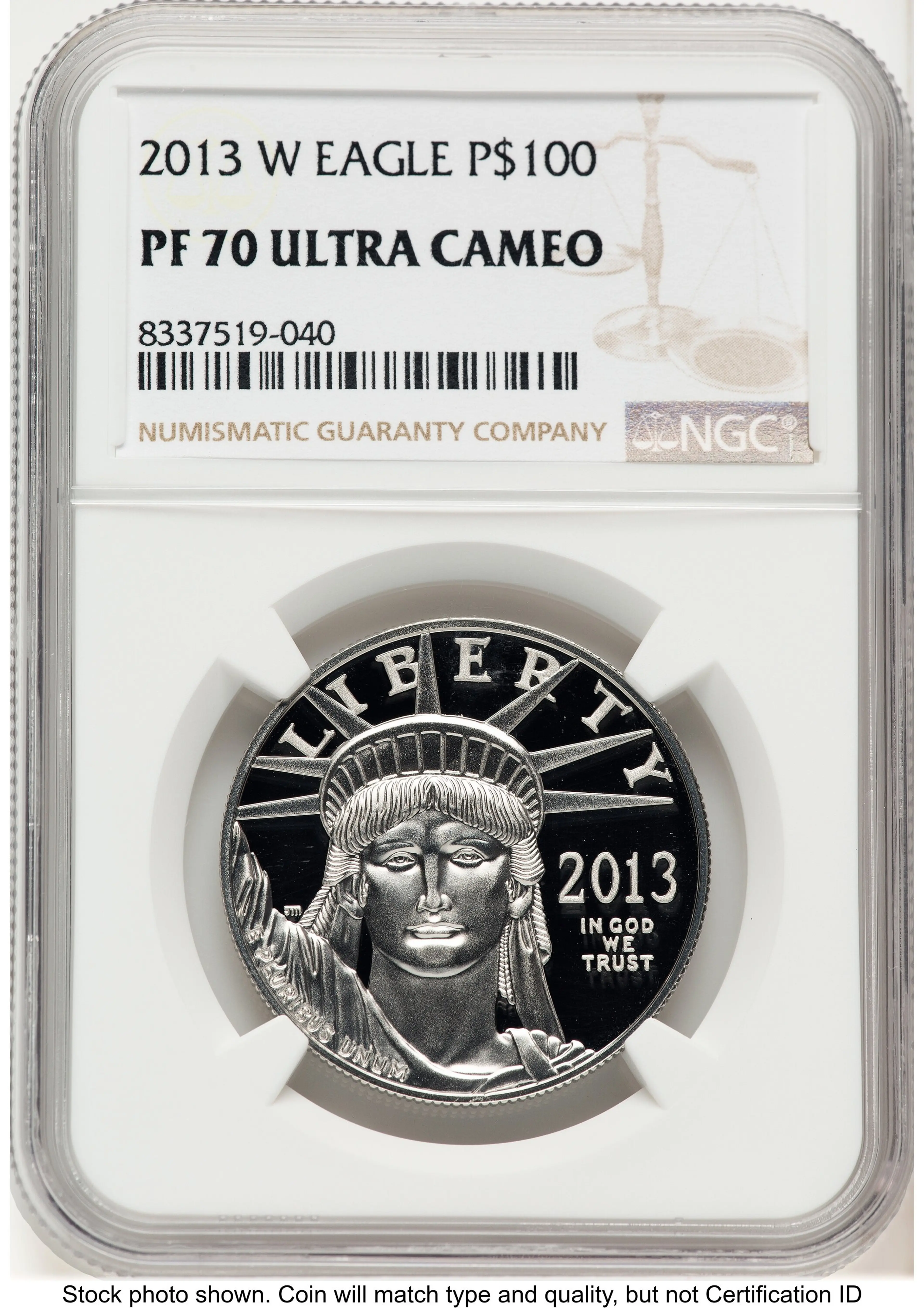 2013-W Proof Platinum Eagle 1 oz Brown Label