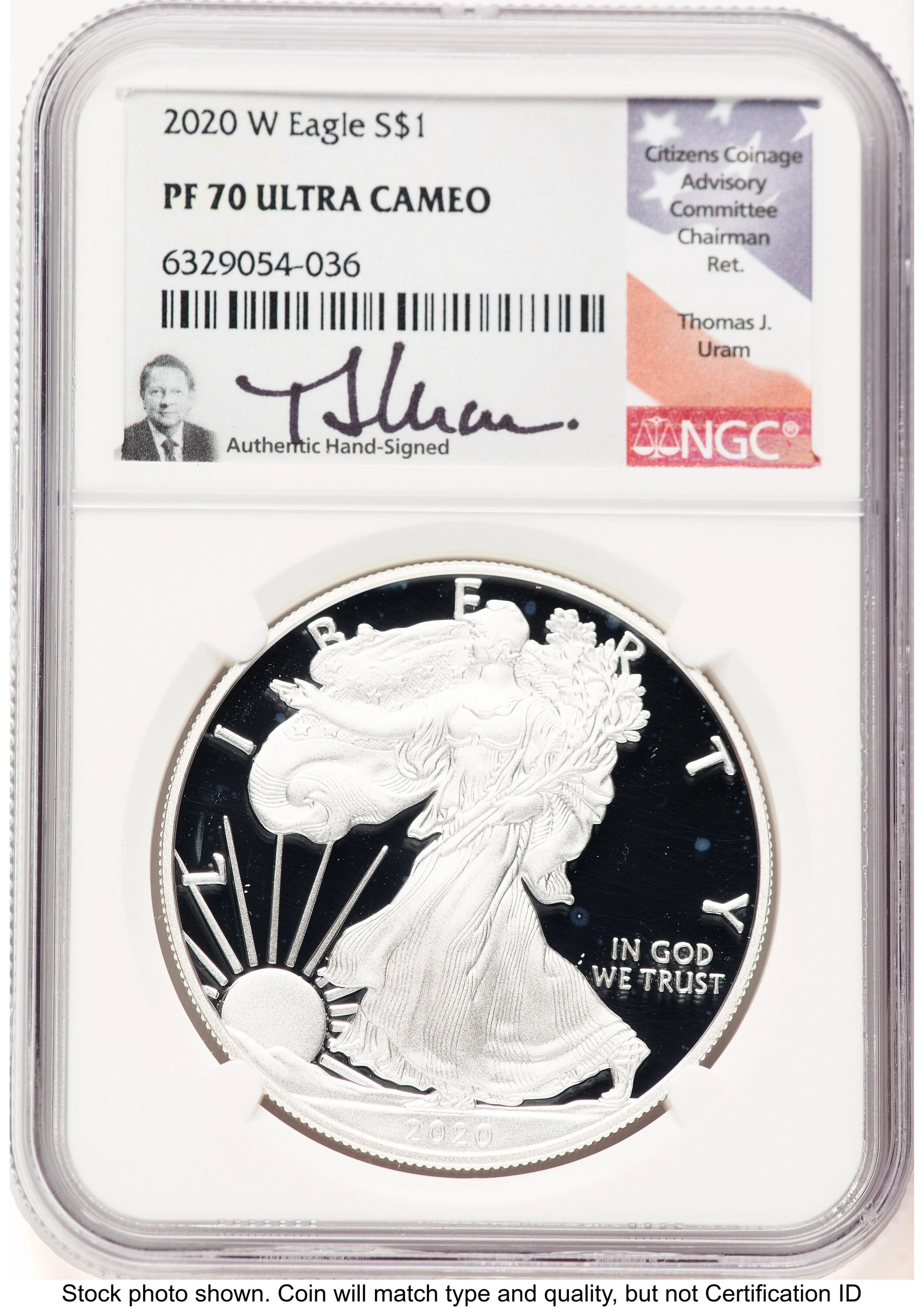 2020-W Proof Silver Eagle 1 oz Thomas Uram - Image 1