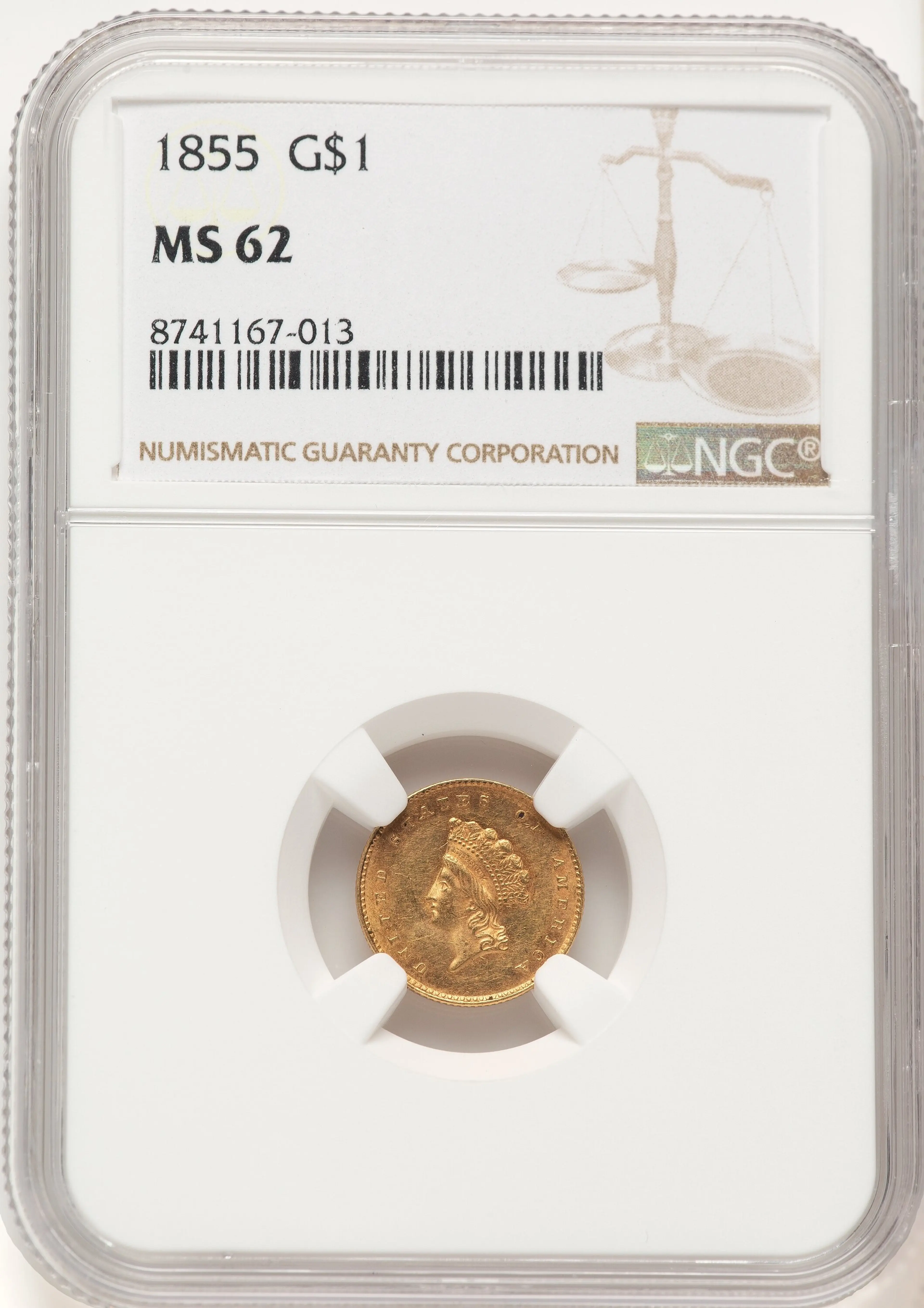 1855 G$1 Type Two, MS