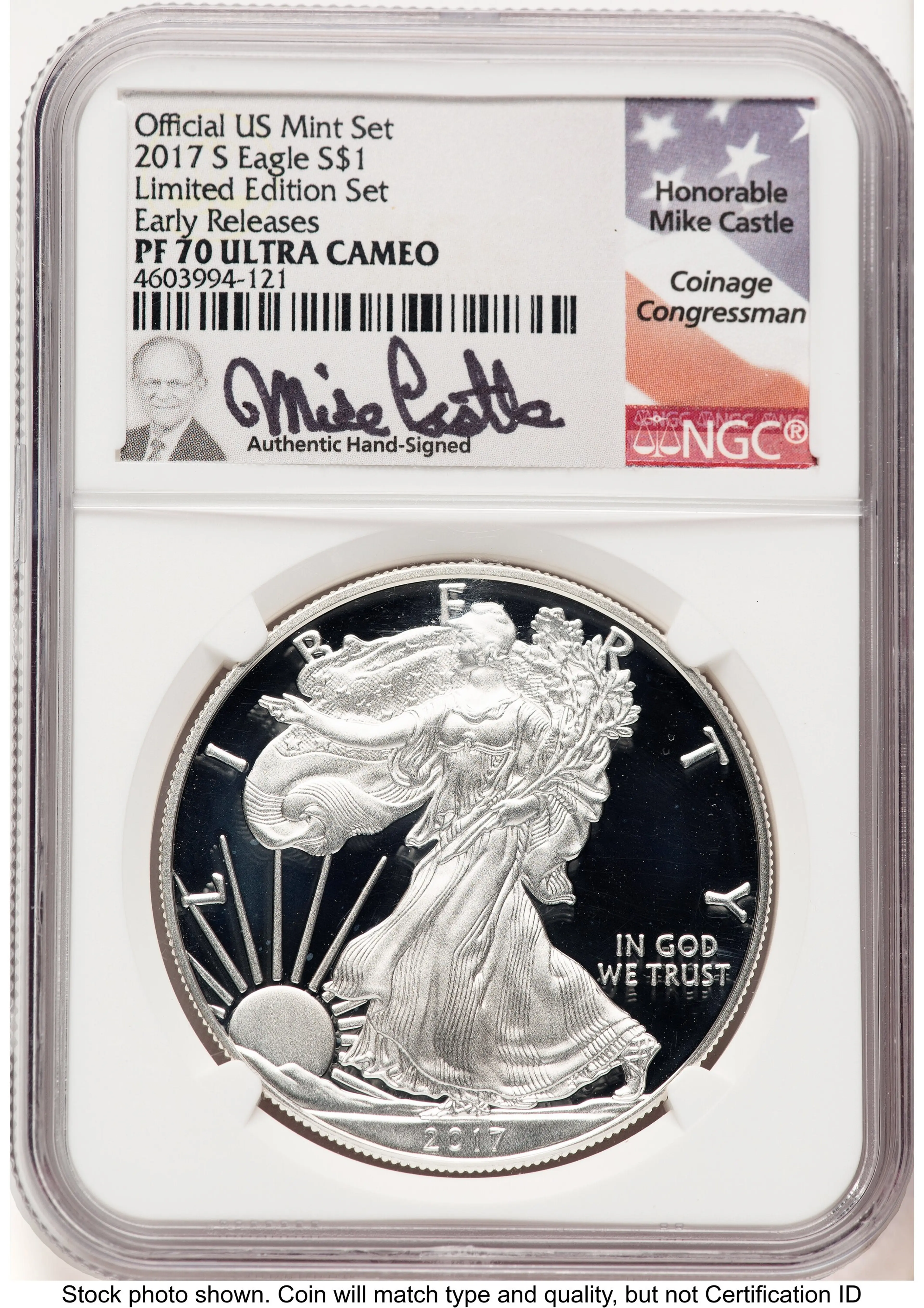 2017-S Proof Silver Eagle Limited Edition Proof Set 1 oz ER Mike Castle