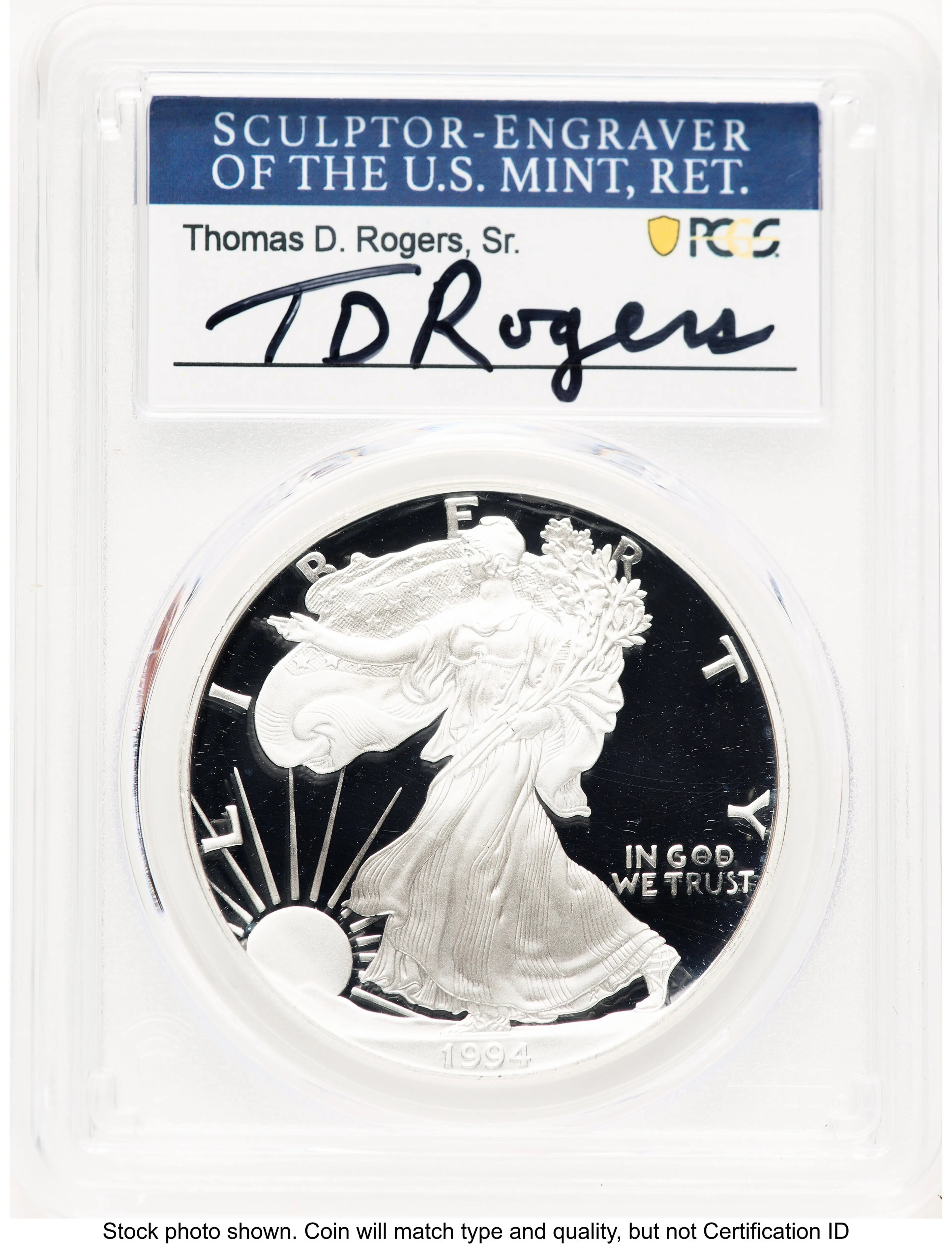1994-P Proof Silver Eagle 1 oz TD Rogers