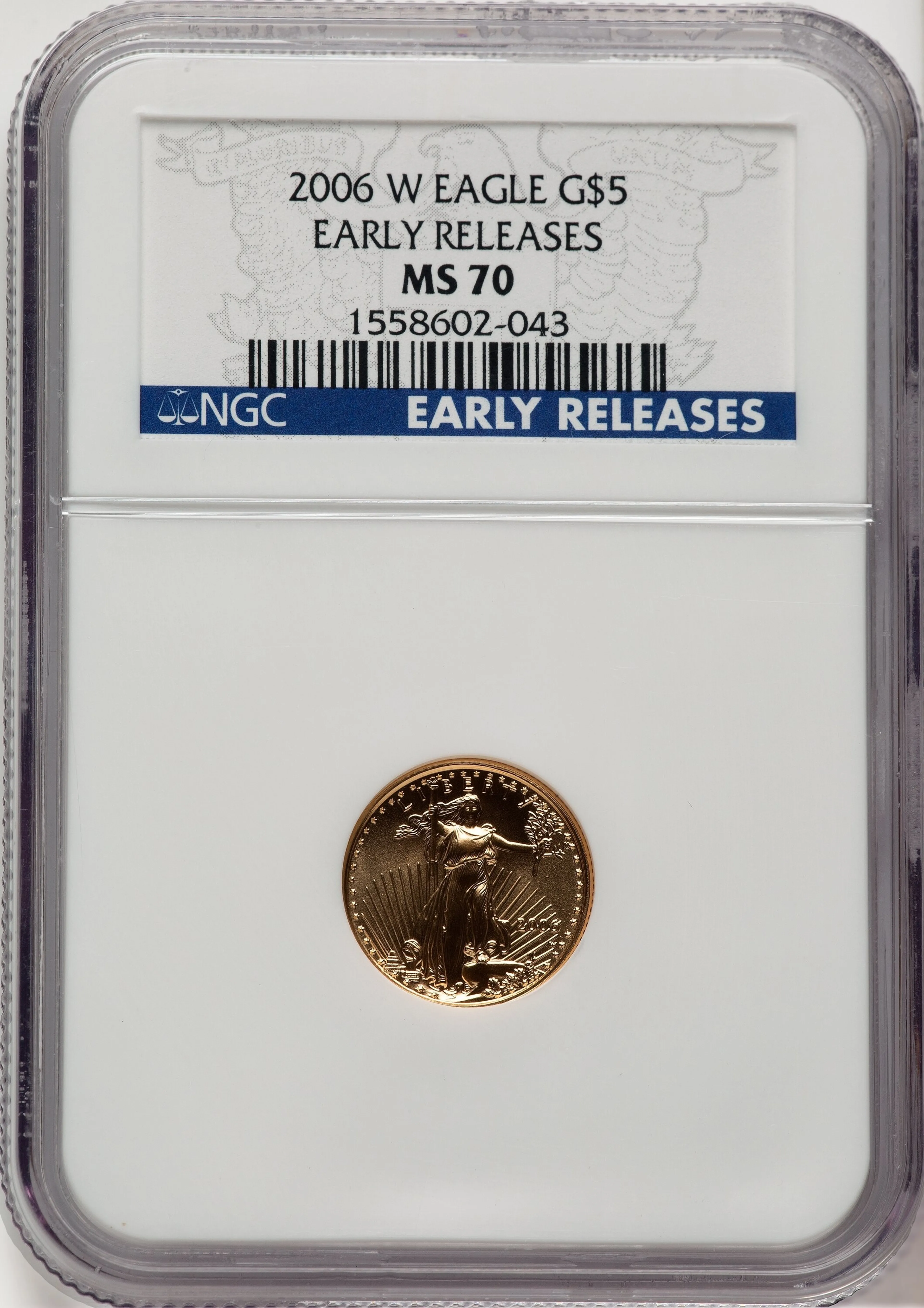 2006-W Burnished Gold Eagle 1/10 oz ER Blue - Image 1