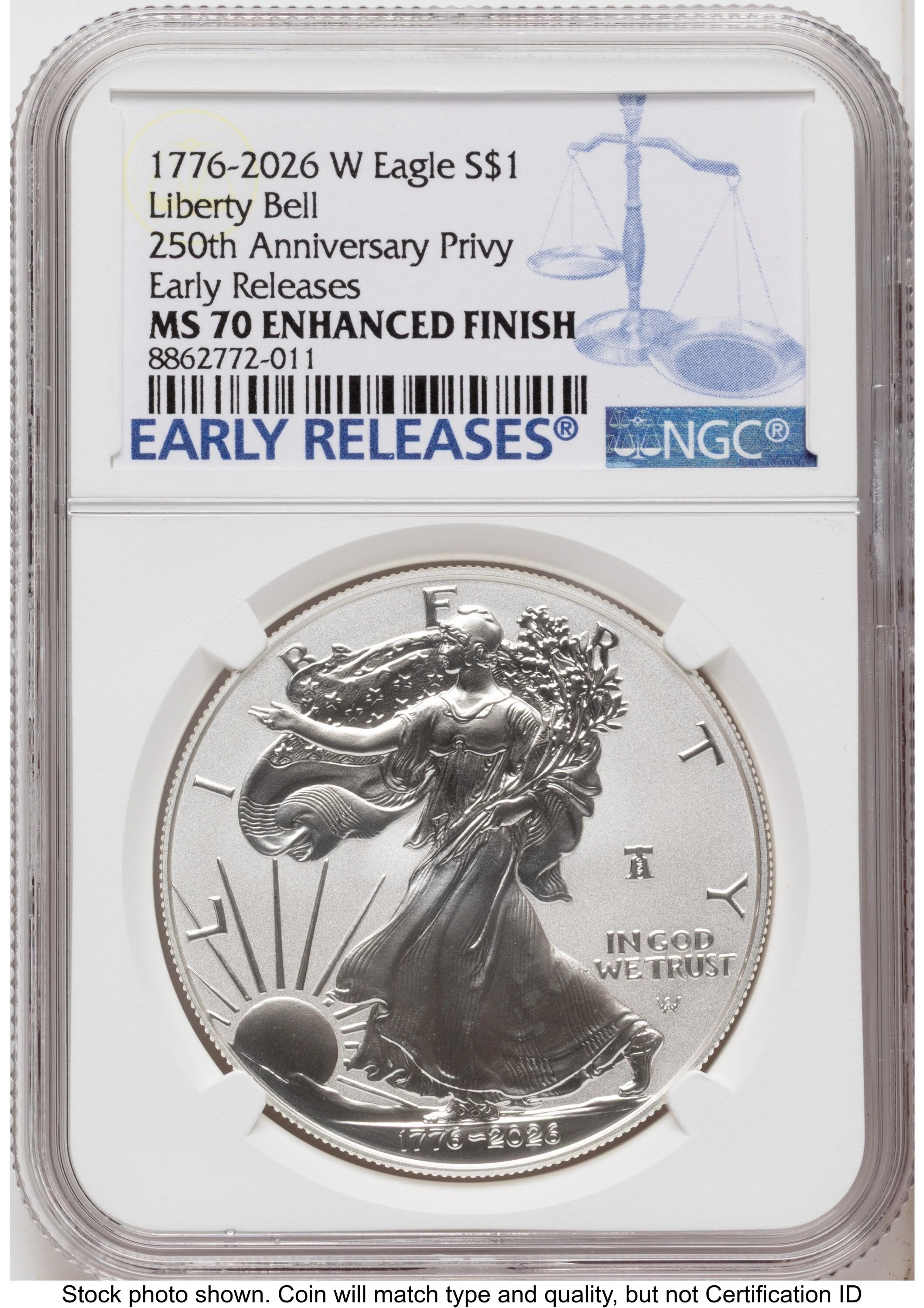 2026-W Enhanced Silver Eagle 1 oz ER Blue - Image 1