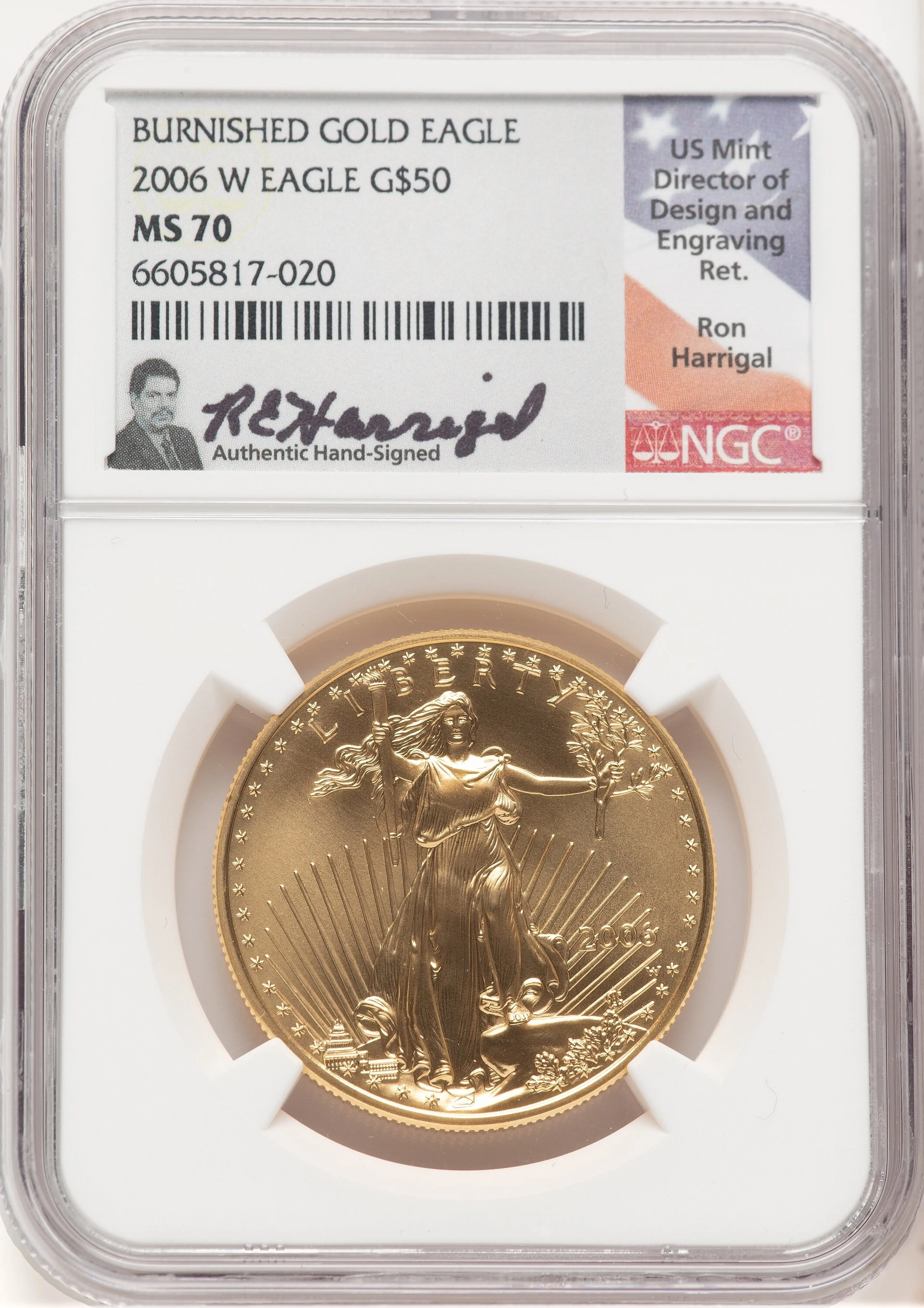 2006-W Burnished Gold Eagle 1 oz Ron Harrigal