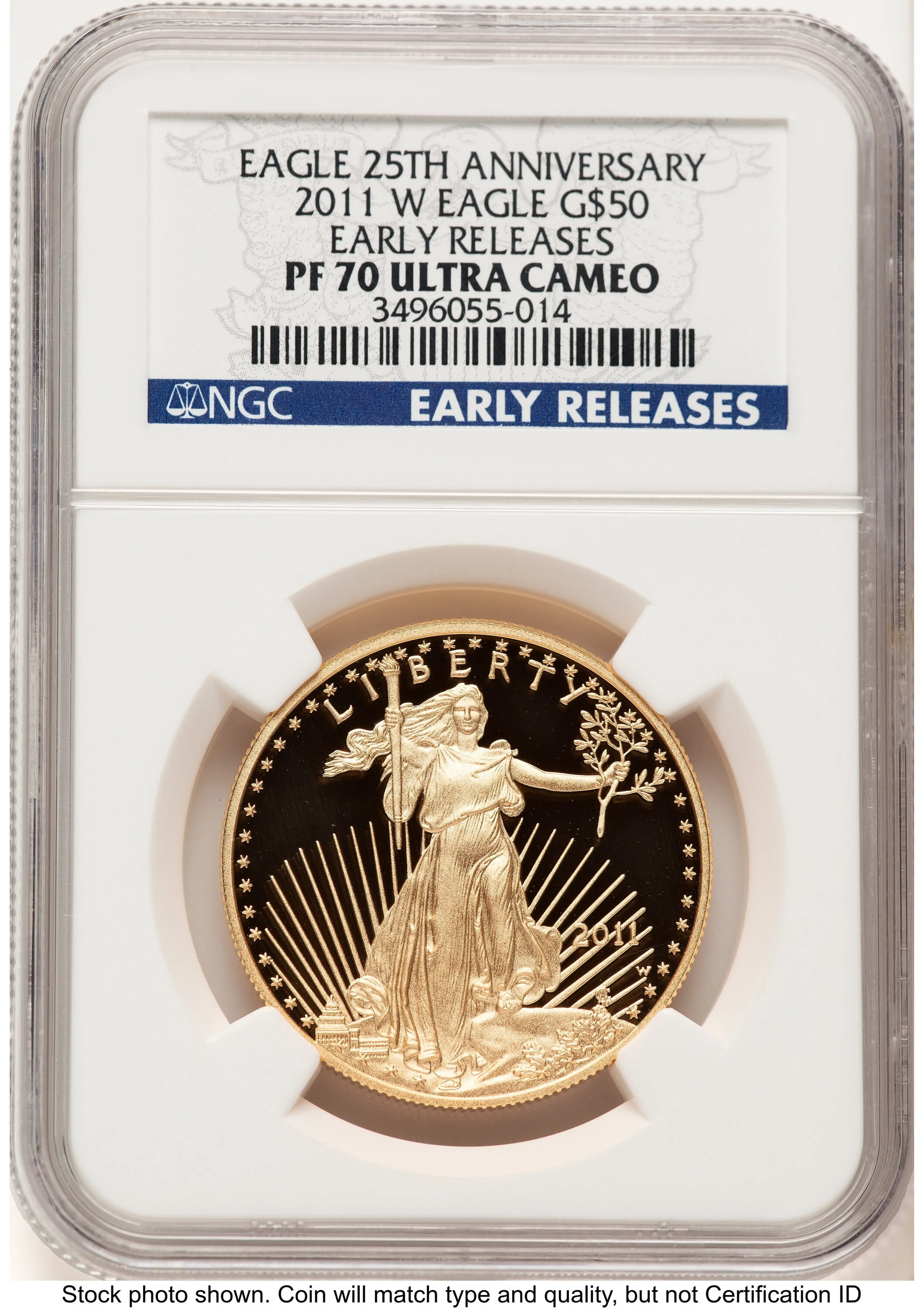 2011-W Proof Gold Eagle 1 oz ER Blue