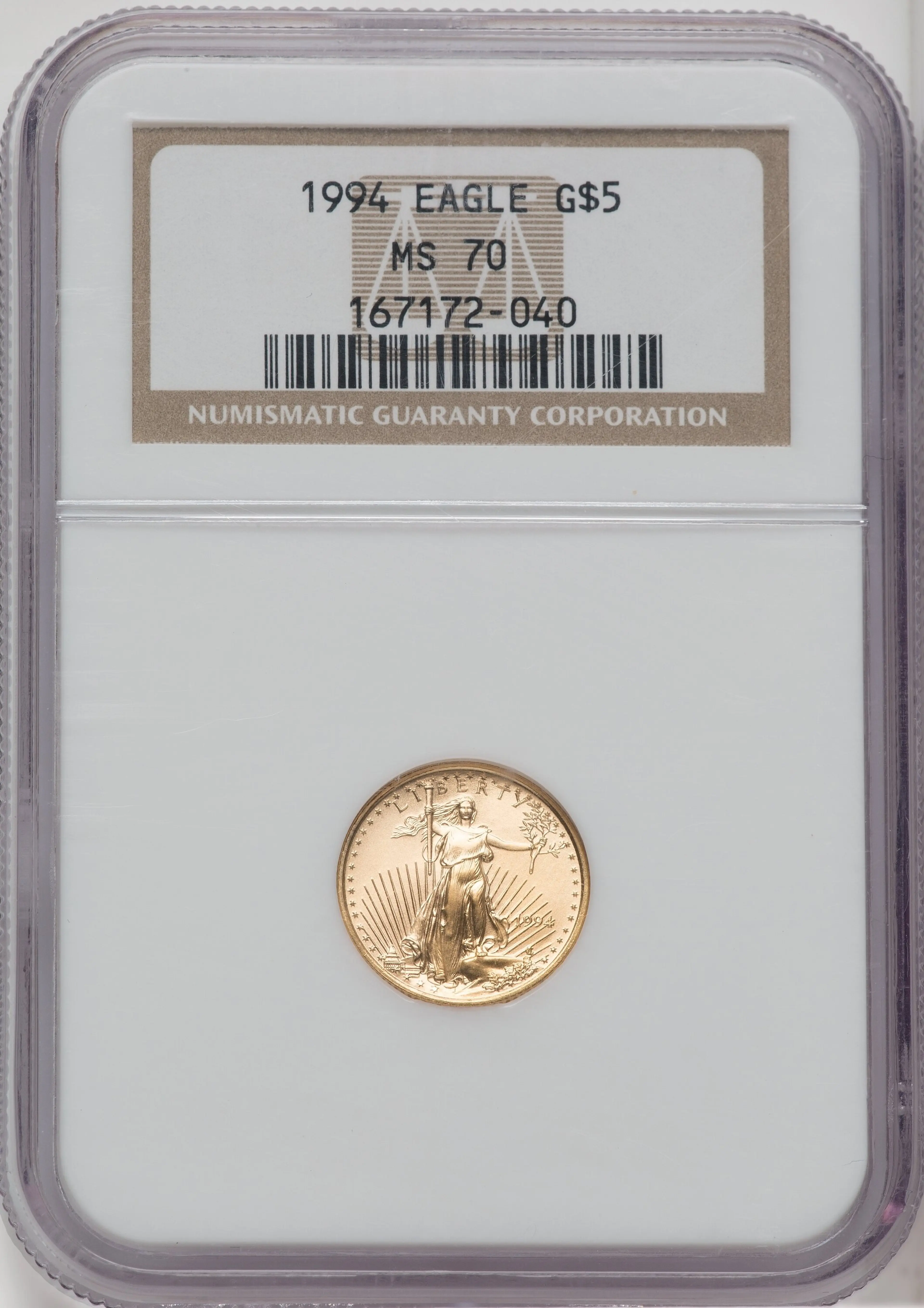 1994 $5 Tenth-Ounce Gold Eagle, MS Brown Label
