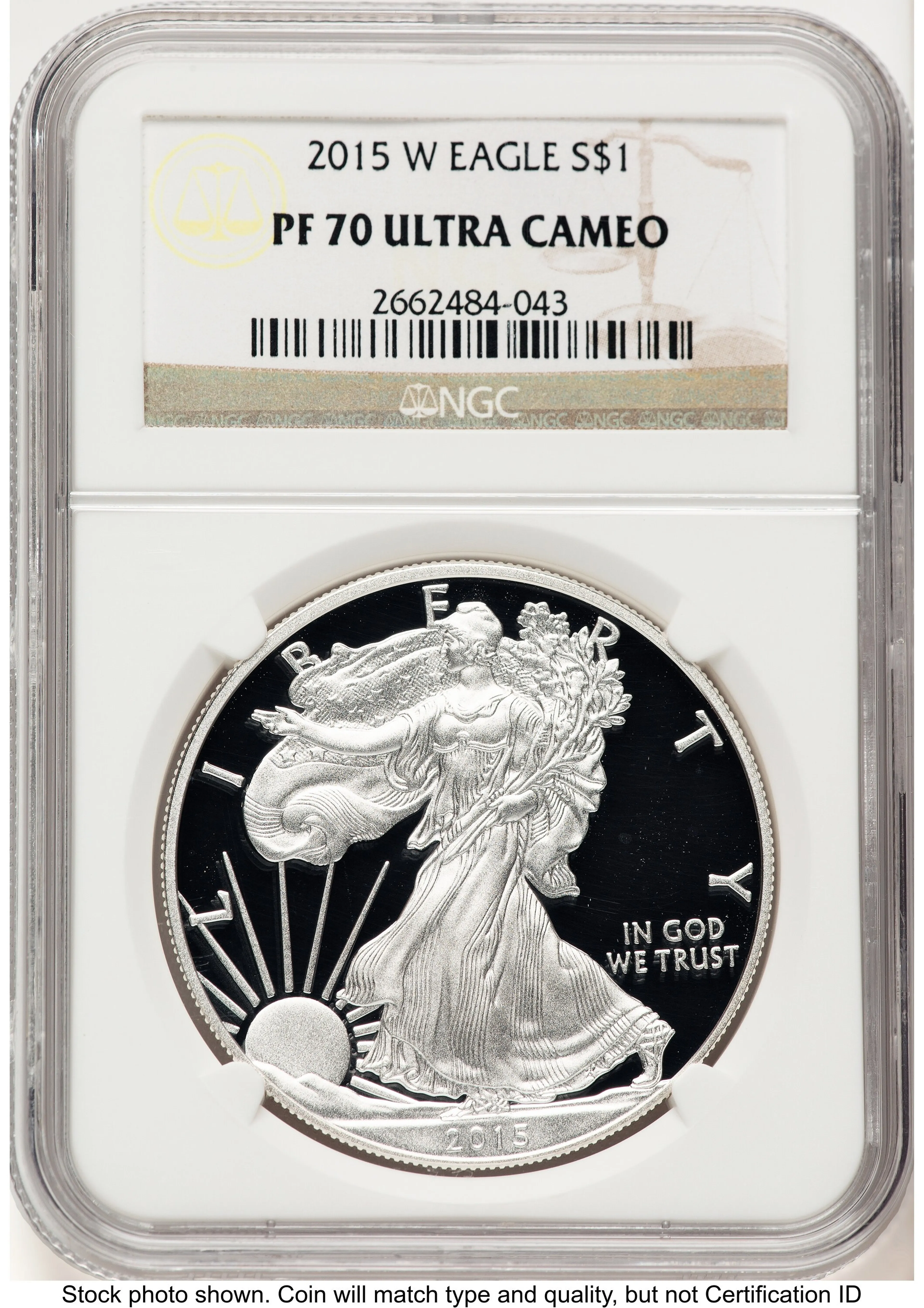 2015-W Proof Silver Eagle 1 oz Brown Label - Image 1