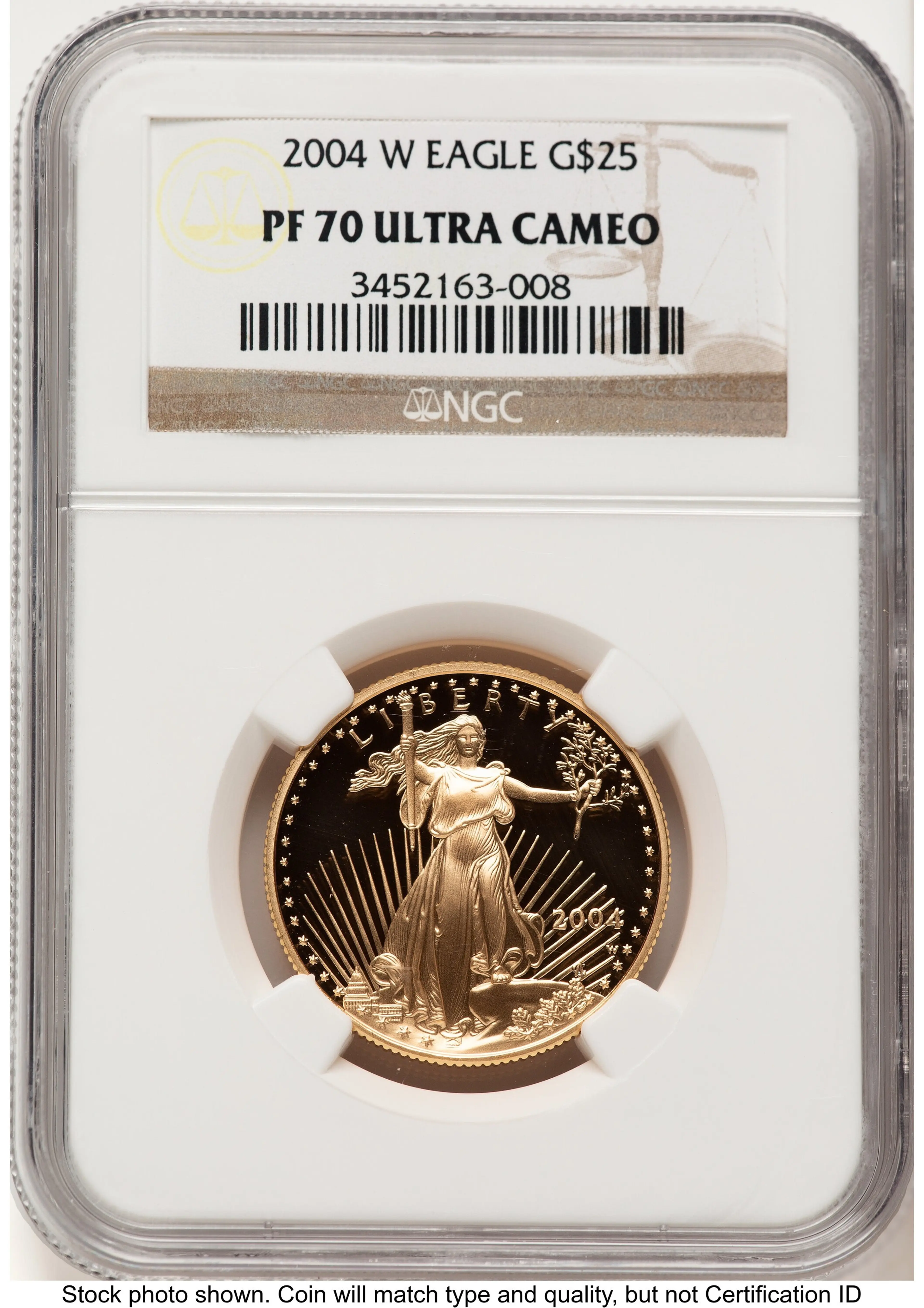 2004-W Proof Gold Eagle 1/2 oz Brown Label