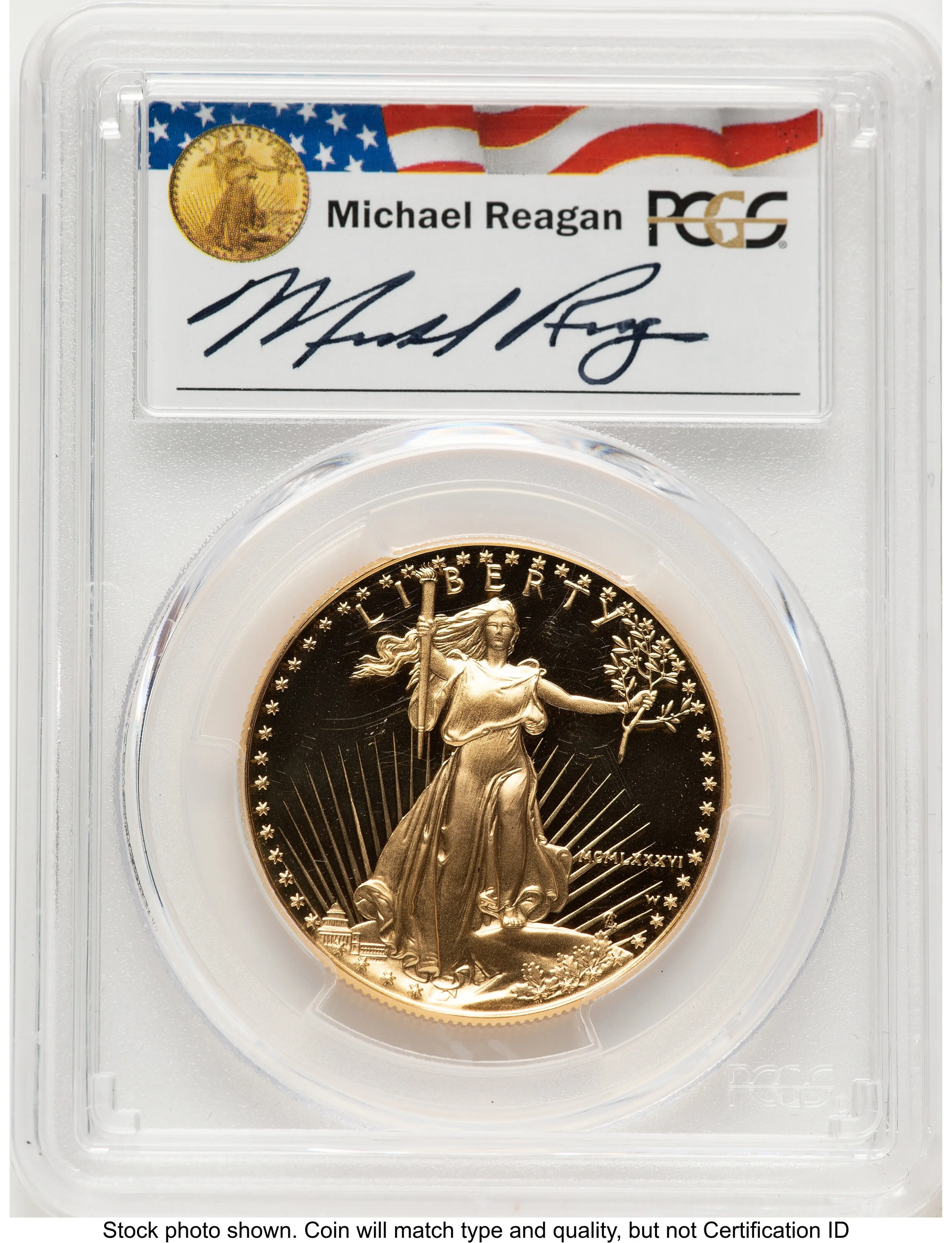 1986-W Proof Gold Eagle 1 oz Reagan Legacy Series Michael Reagan