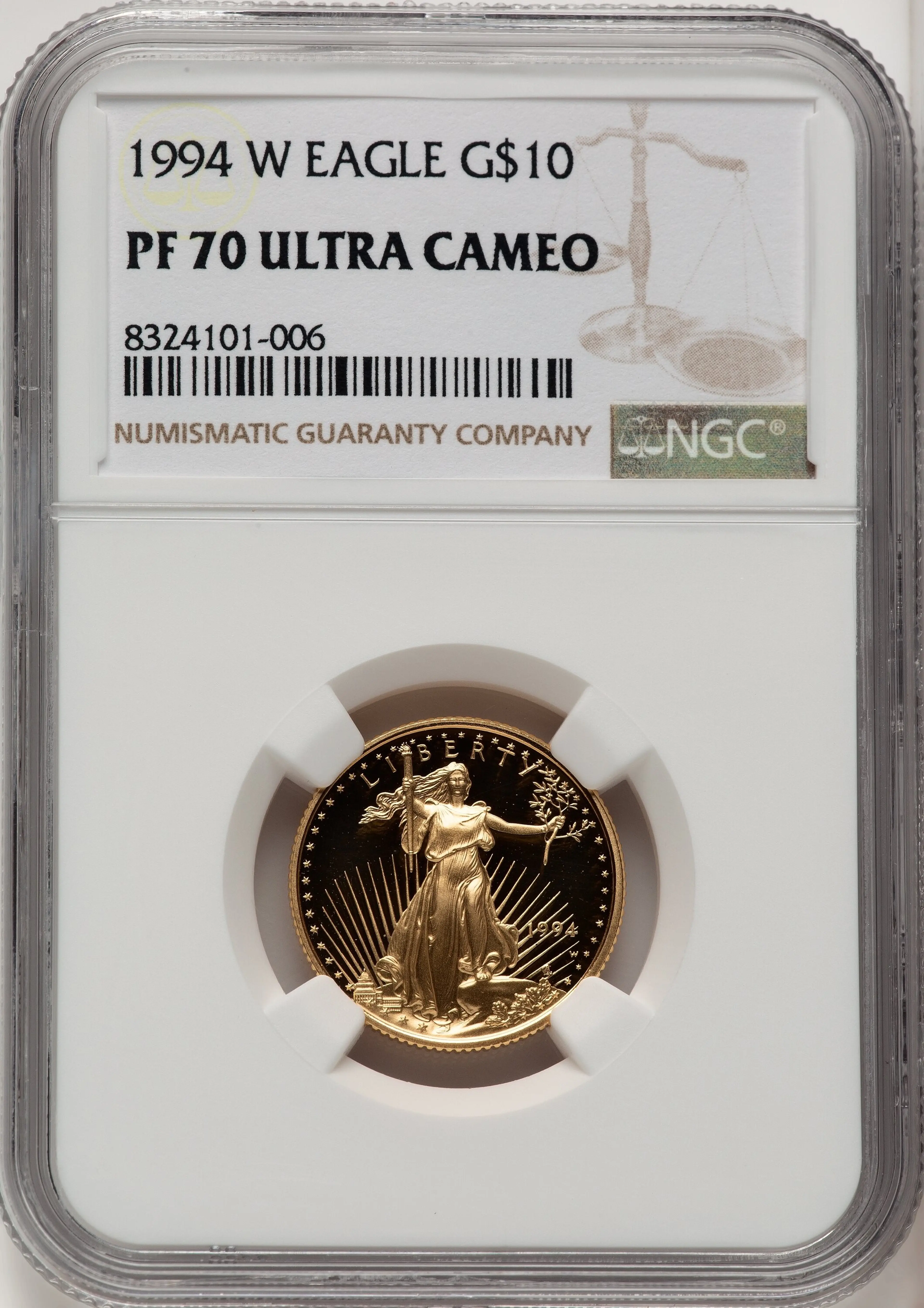 1994-W Proof Gold Eagle 1/4 oz Brown Label
