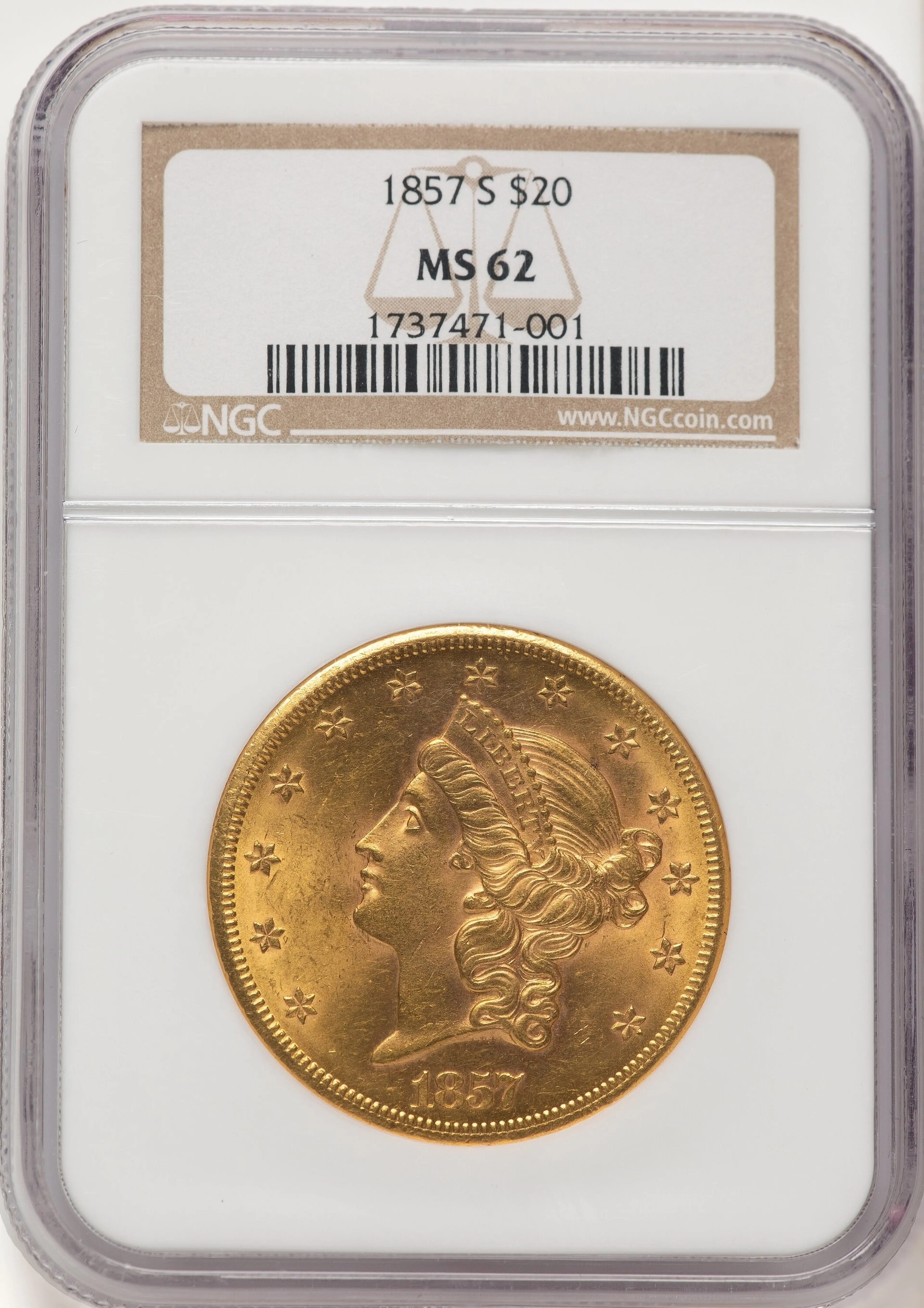 1857-S $20
